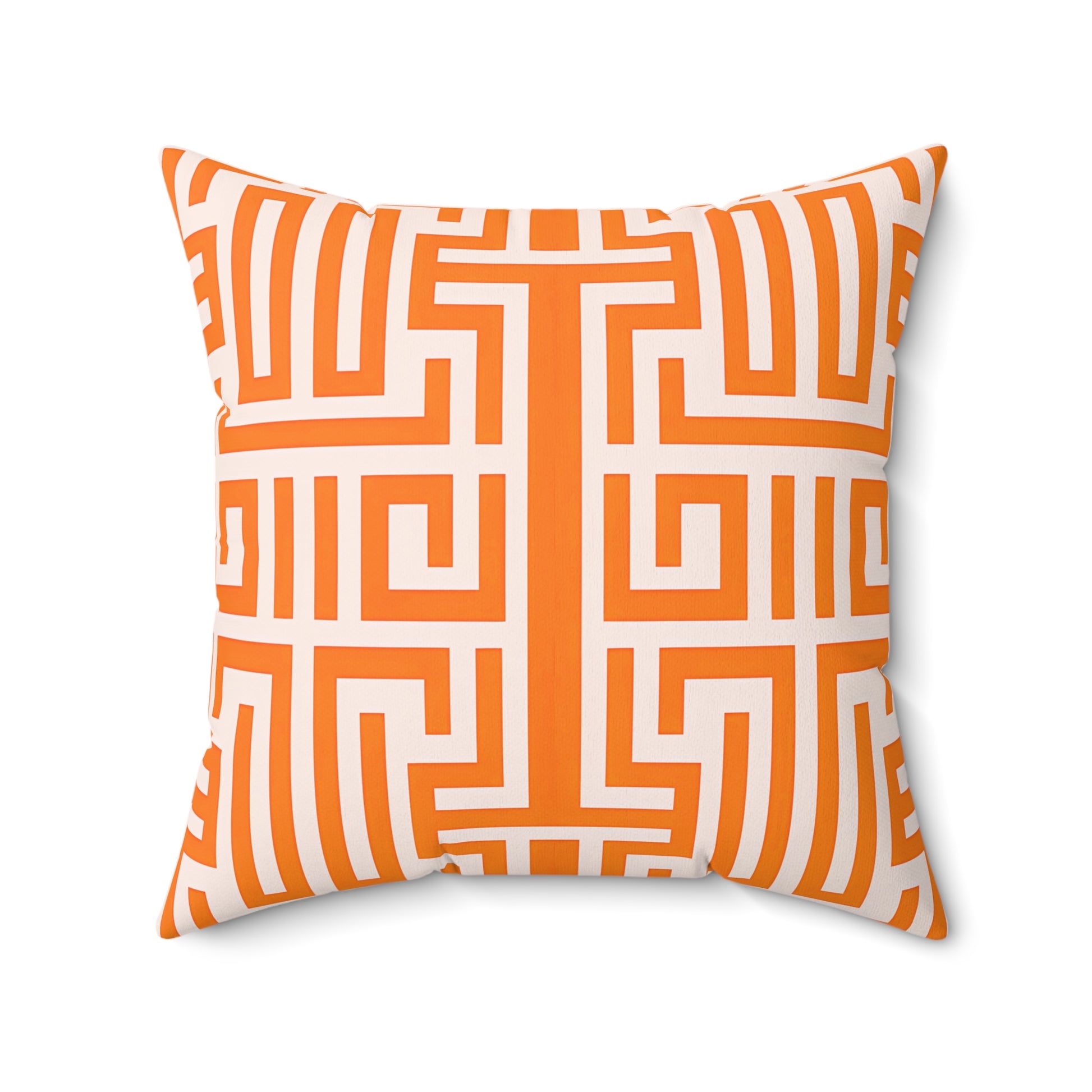 Geometric Patterned Pillow, Bright Orange Accent Cushion for Home Decor, Modern Throw Pillow for Living Room, Cozy Gift Idea - LOLA VEGAS ART