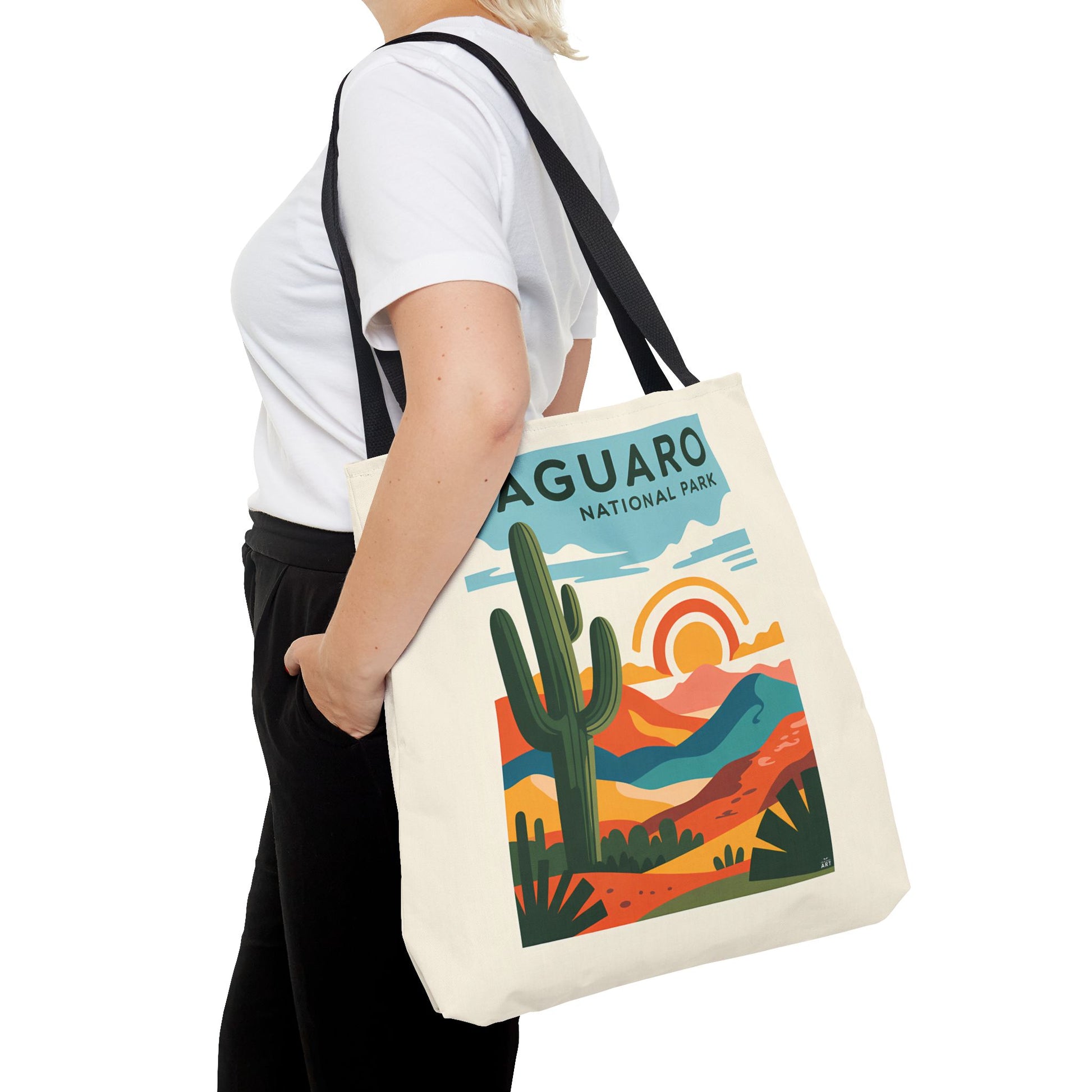 Saguaro National Park Tote Bag, Eco-Friendly Shopping Bag, Cactus Design, Nature Lover Gift, Hiking Bag, Travel Accessory - LOLA VEGAS ART