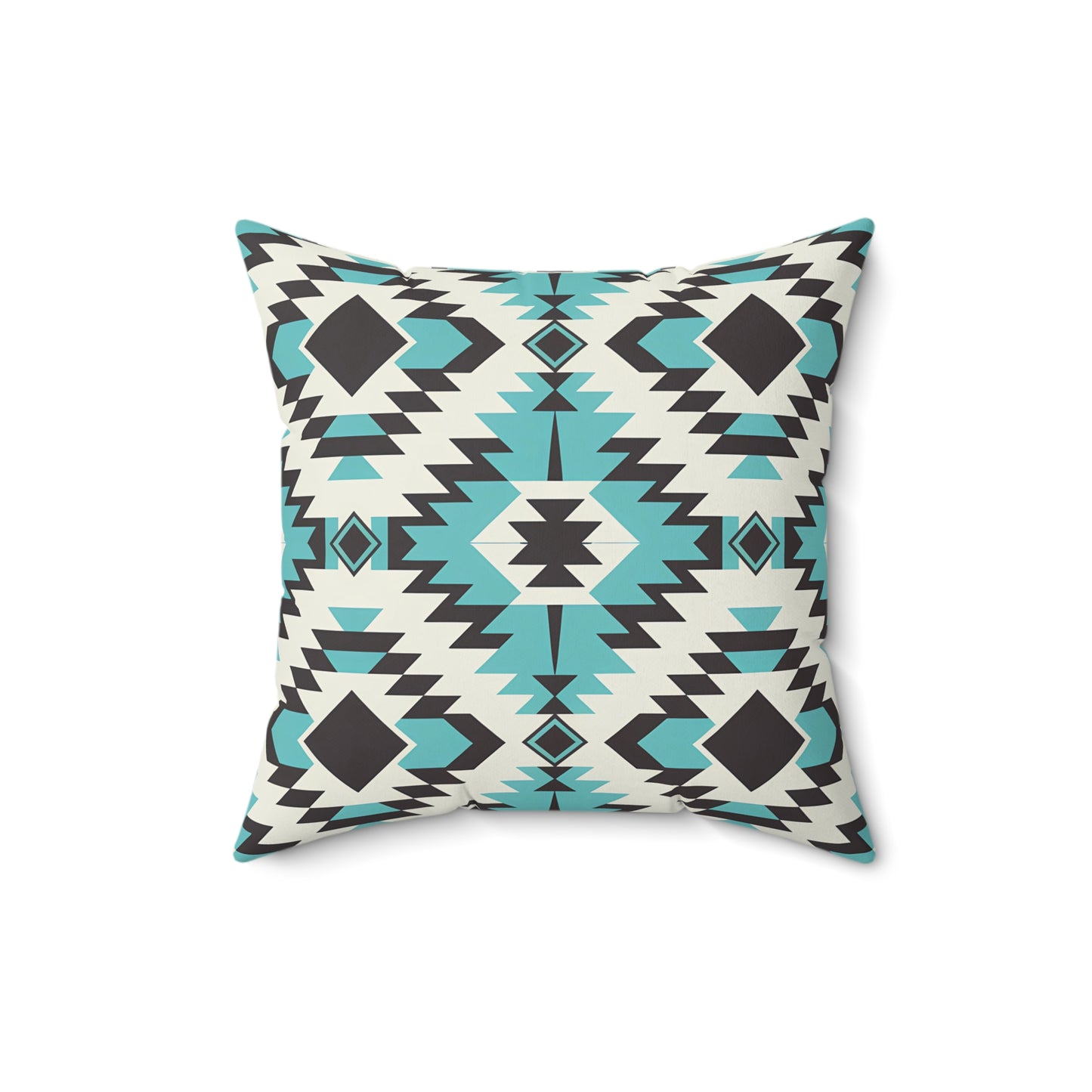 Turquoise and Black Bohemian Pillow, Cozy Home Decor, Tribal Cushion, Living Room Accent, Gift for Boho Lovers, Modern Home Accessories