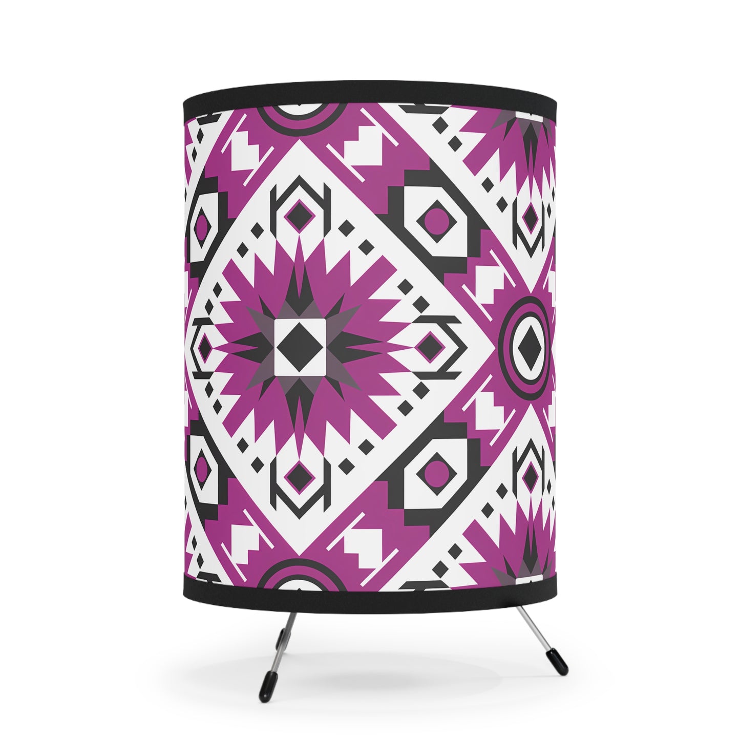 Bohemian Tripod Lamp - High-Res printed shade, Unique Home Decor, Stylish Lighting, Perfect for Living Room, Bedroom or Office, Gift Idea - LOLA VEGAS ART