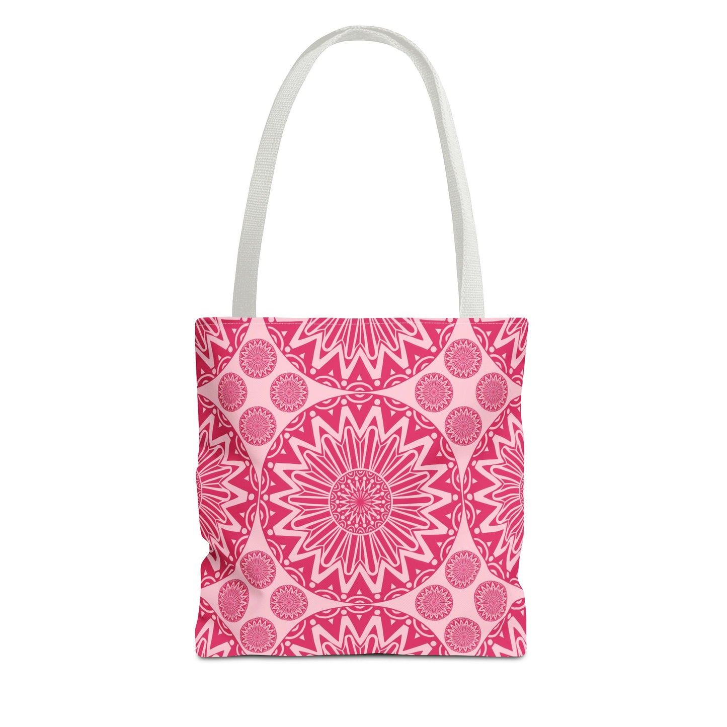 Bohemian Floral Tote Bag, Pink Mandala Shopper, Ec -Friendly Beach Tote, Gift for Her, Travel and Grocery Bag, Hippie Bag - LOLA VEGAS ART