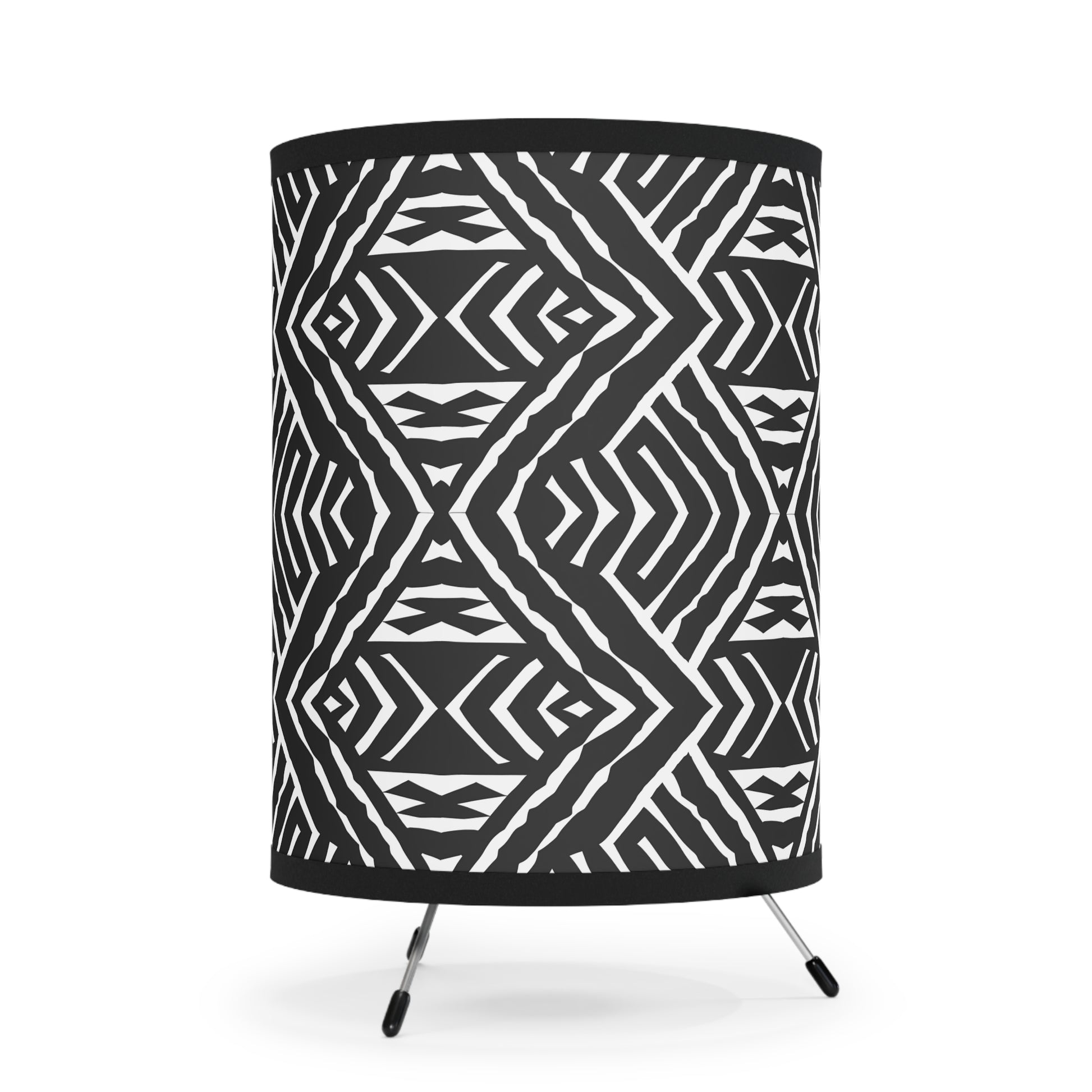 Stylish Tripod Lamp with Geometric Shade, Home Decor, Modern Lighting, Boho Chic, Unique Gift Idea, Accent Light - LOLA VEGAS ART