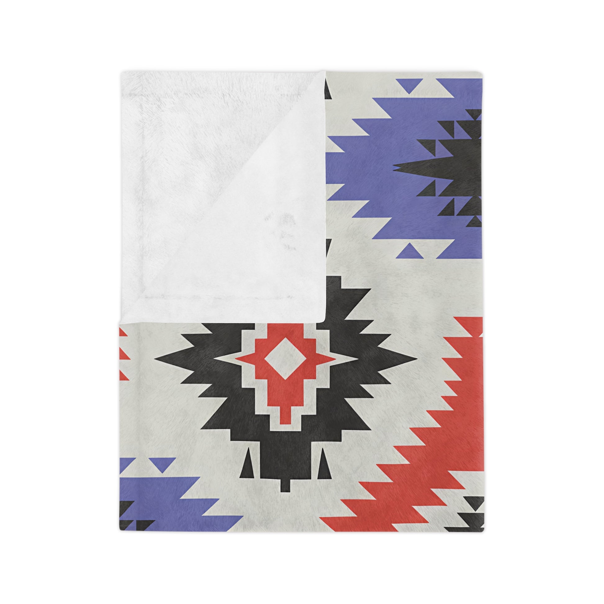 Tribal Pattern Velveteen Microfiber Blanket, Cozy Throw, Home Decor, Gift for Her, Boho Style, Modern Lounge, Southwestern Decor - LOLA VEGAS ART