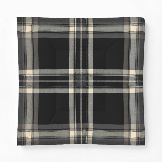 Black Beige Plaid Cotton Comforter | Neutral Check Bedding