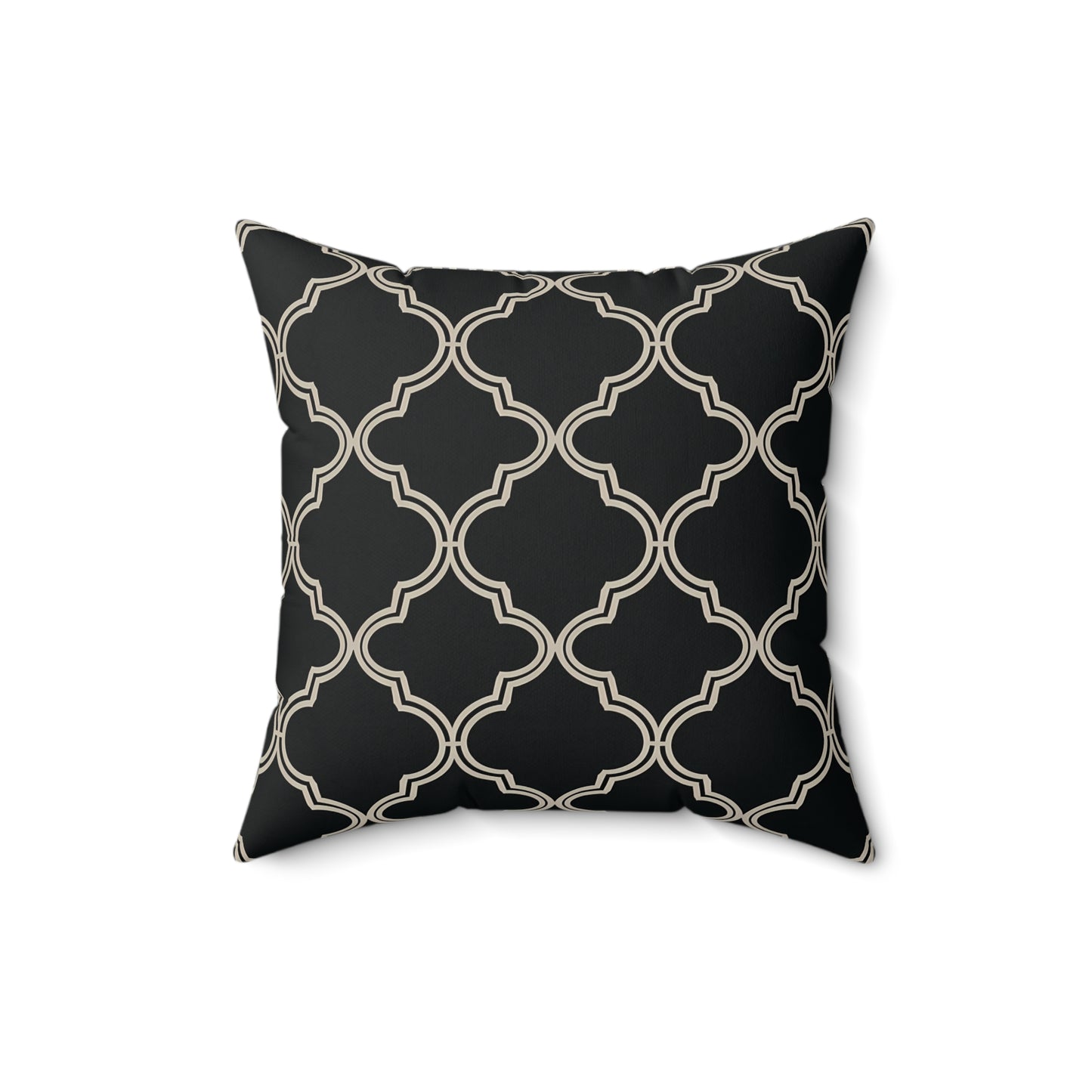 Elegant Geometric Throw Pillow, Modern Home Decor, Soft Spun Polyester Cushion, Living Room Accent, Gift for Her, Moroccan Quatrefoil - LOLA VEGAS ART