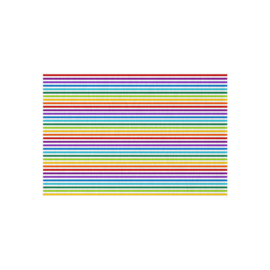 Rainbow Gay Pride Stripe Outdoor/Indoor Rug | Colorful Striped Patio Mat