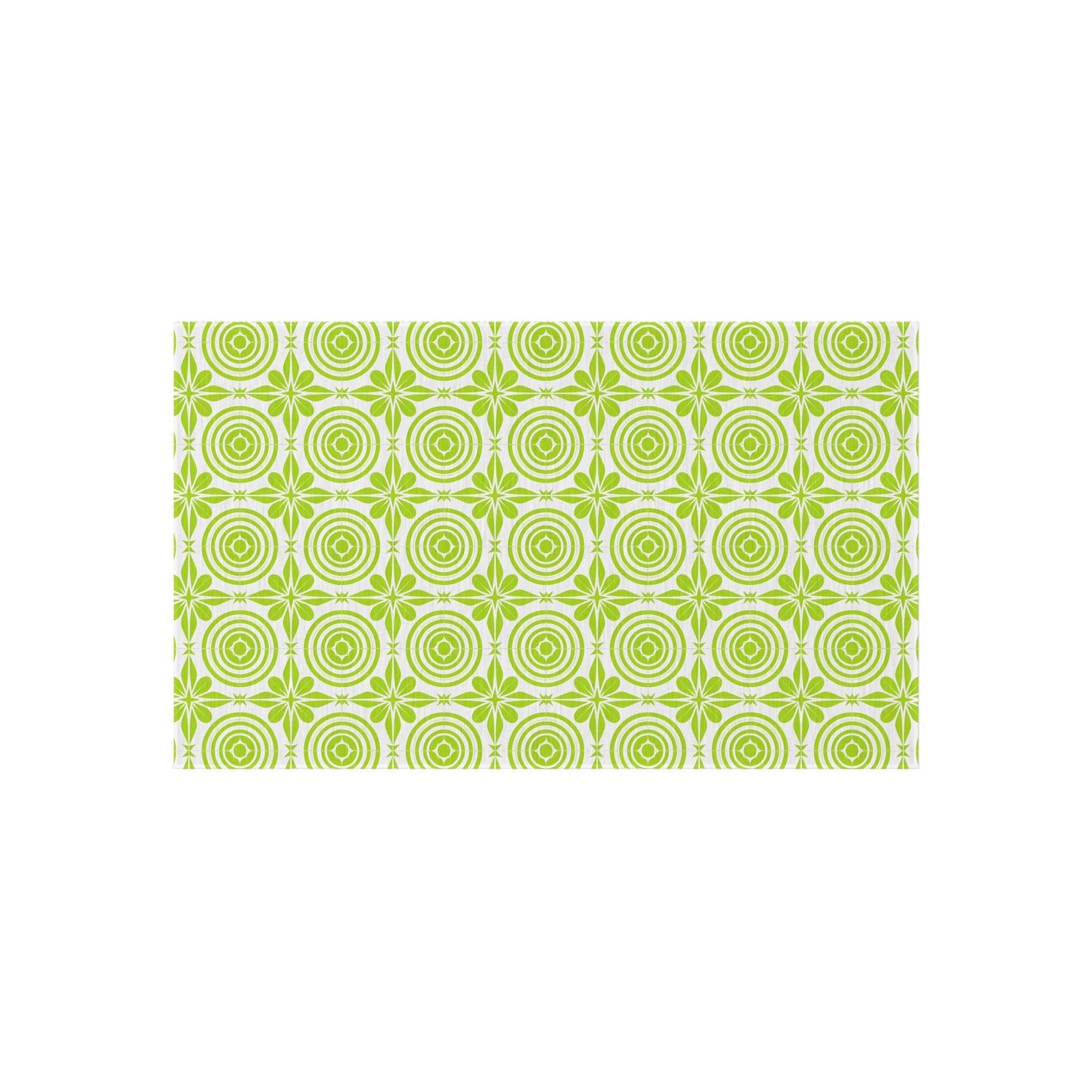 Vibrant Green and White Outdoor Rug, Decorative Patio Mat, Garden Floor Covering, Picnic Area Carpet, Stylish Outdoor Decor