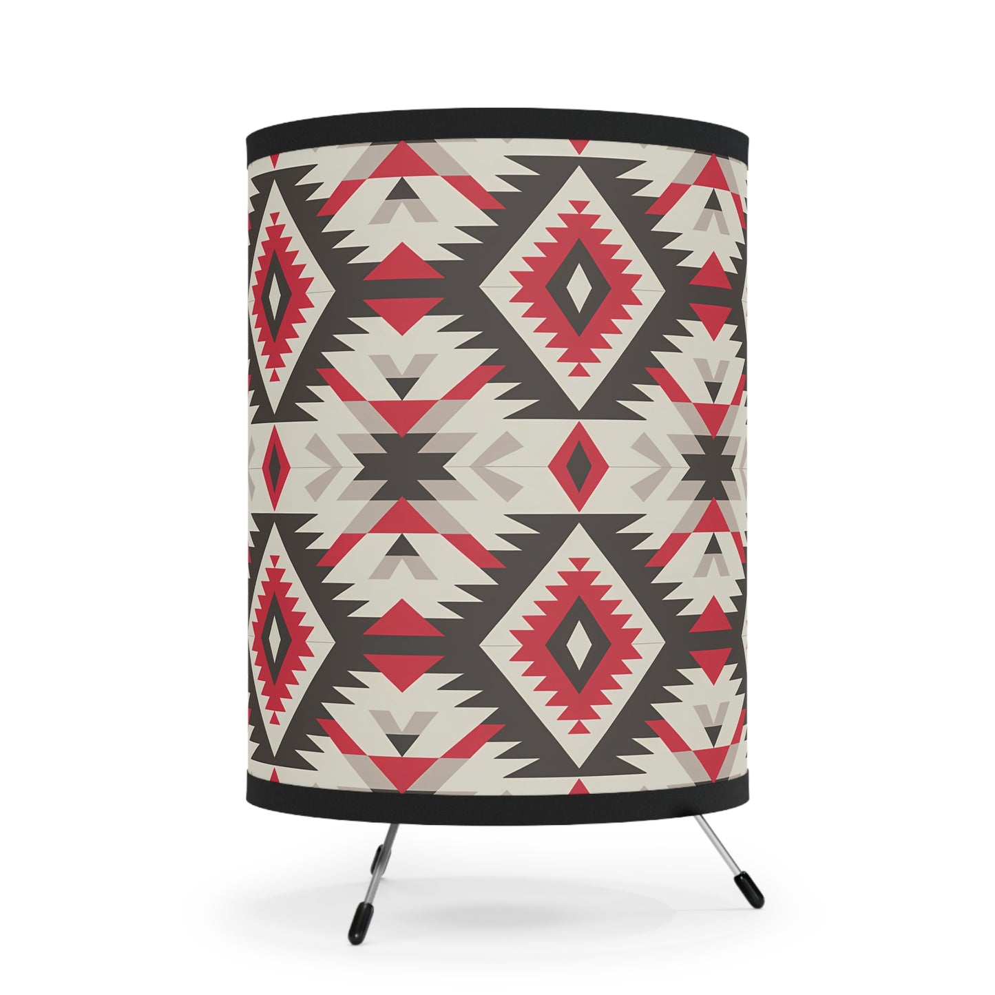 Tribal Pattern Tripod Lamp, Boho Home Decor, Adjustable Lighting for Living Room, Unique Gift for Housewarming, Nightstand Light - LOLA VEGAS ART