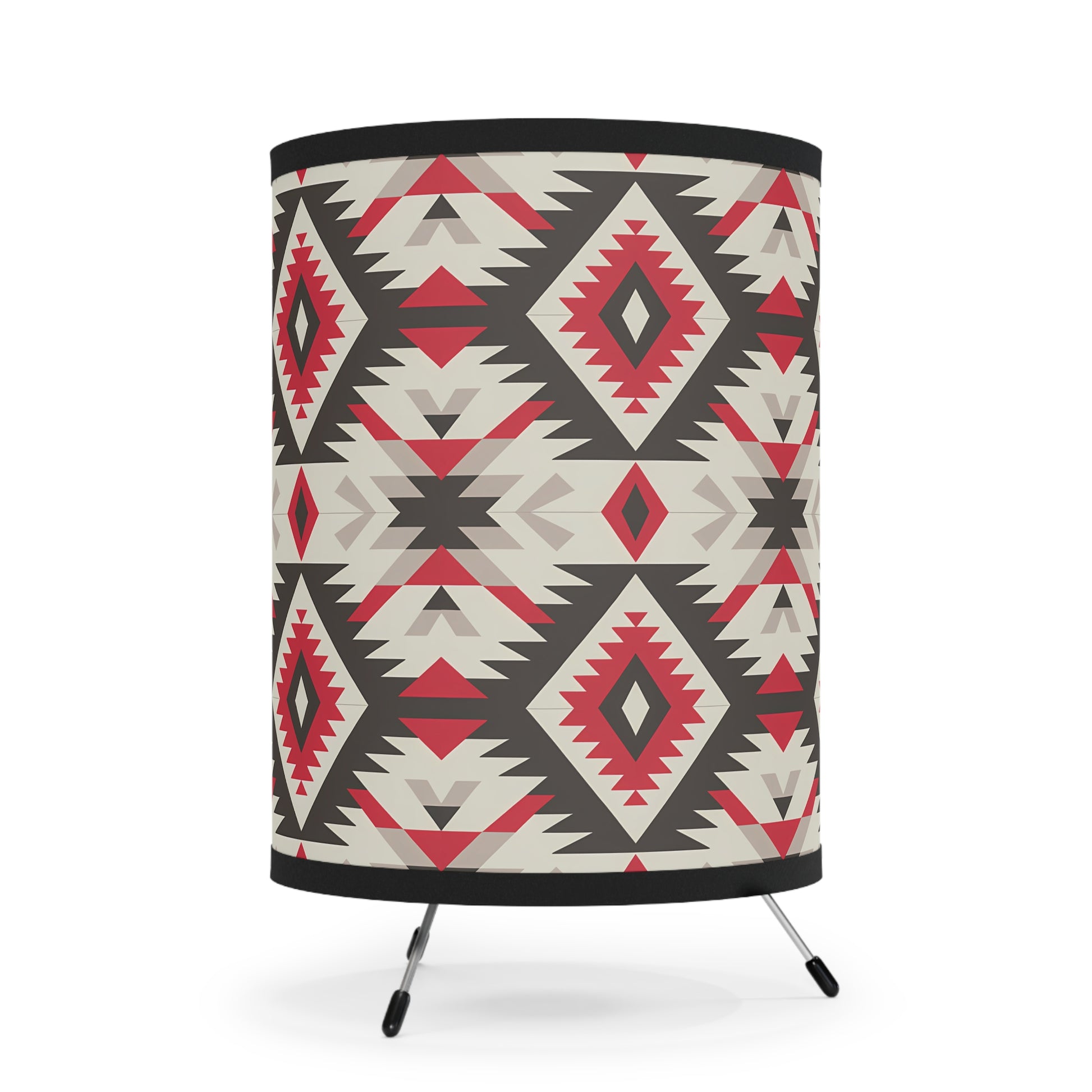 Tribal Pattern Tripod Lamp, Boho Home Decor, Adjustable Lighting for Living Room, Unique Gift for Housewarming, Nightstand Light - LOLA VEGAS ART