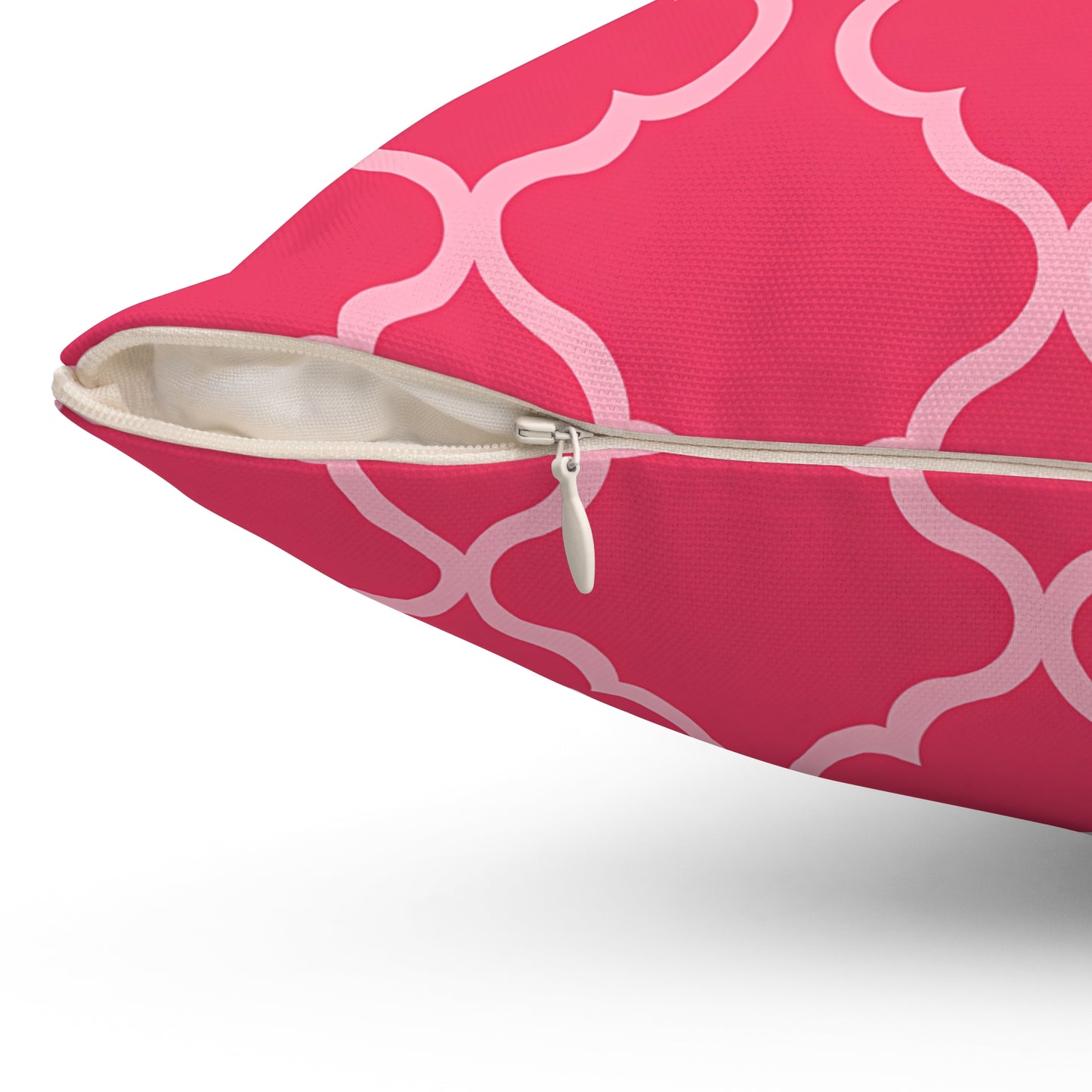 Chic Pink Patterned Pillow - Modern Home Decor, Throw Cushion, Decorative Pillow, Sofa Accent, Gift for Her, Moroccan Quatrefoil - LOLA VEGAS ART