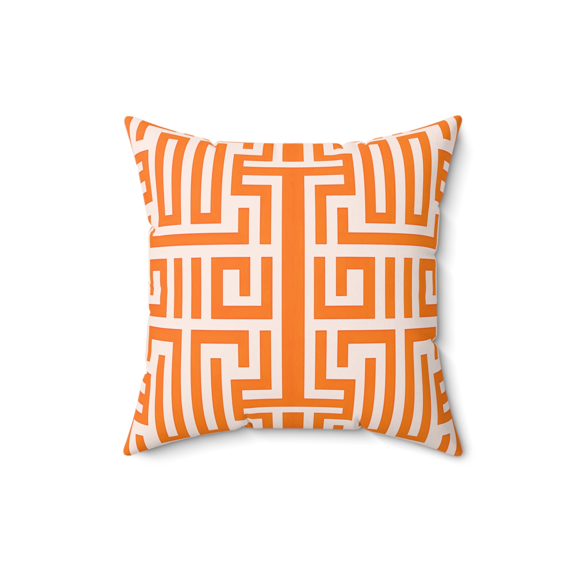 Geometric Patterned Pillow, Bright Orange Accent Cushion for Home Decor, Modern Throw Pillow for Living Room, Cozy Gift Idea - LOLA VEGAS ART