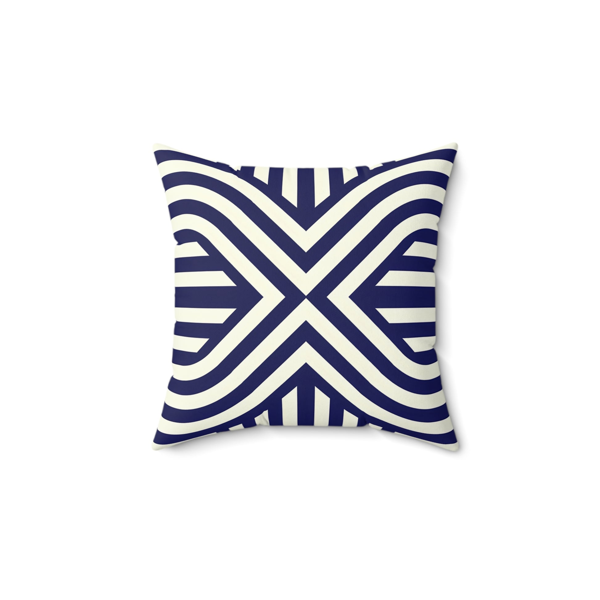 Stylish Geometric Accent Pillow, Modern Home Decor Cushion, Navy Striped Throw Pillow, Pillow for Living Room, Gift for Housewarming - LOLA VEGAS ART