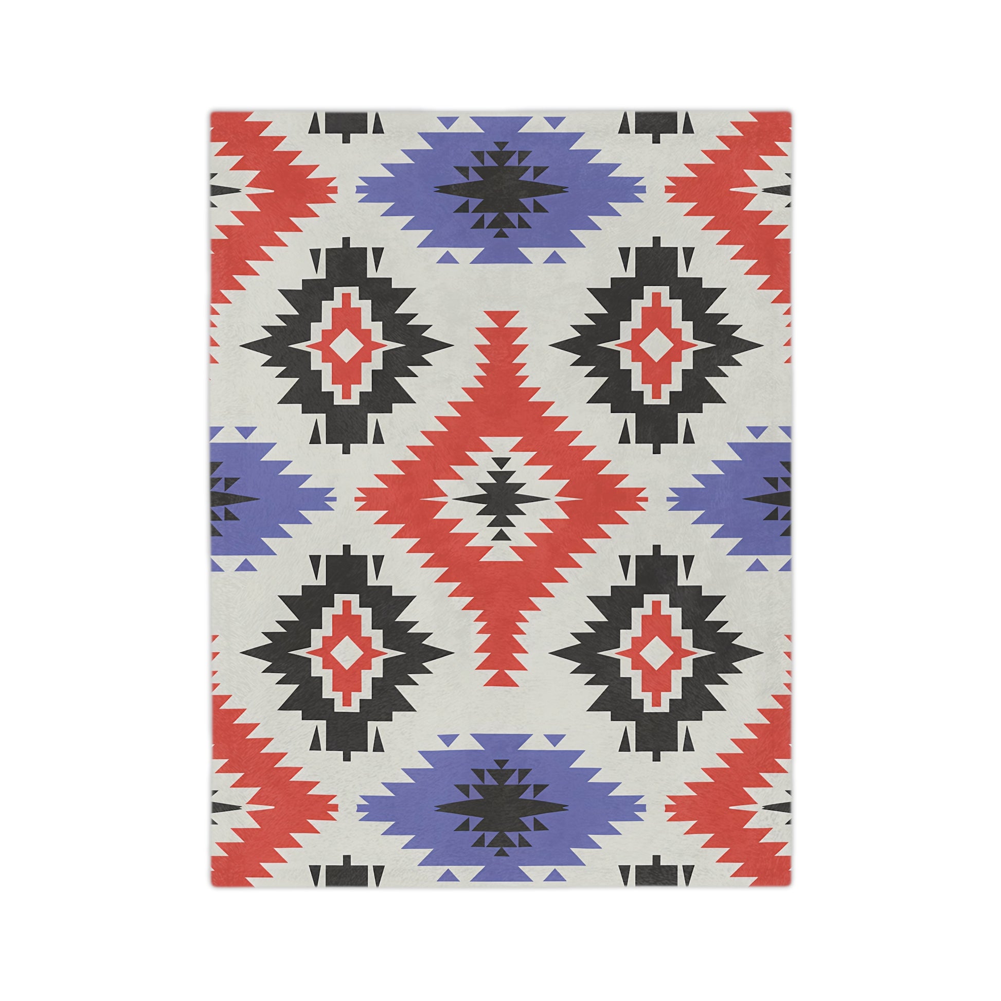 Tribal Pattern Velveteen Microfiber Blanket, Cozy Throw, Home Decor, Gift for Her, Boho Style, Modern Lounge, Southwestern Decor - LOLA VEGAS ART