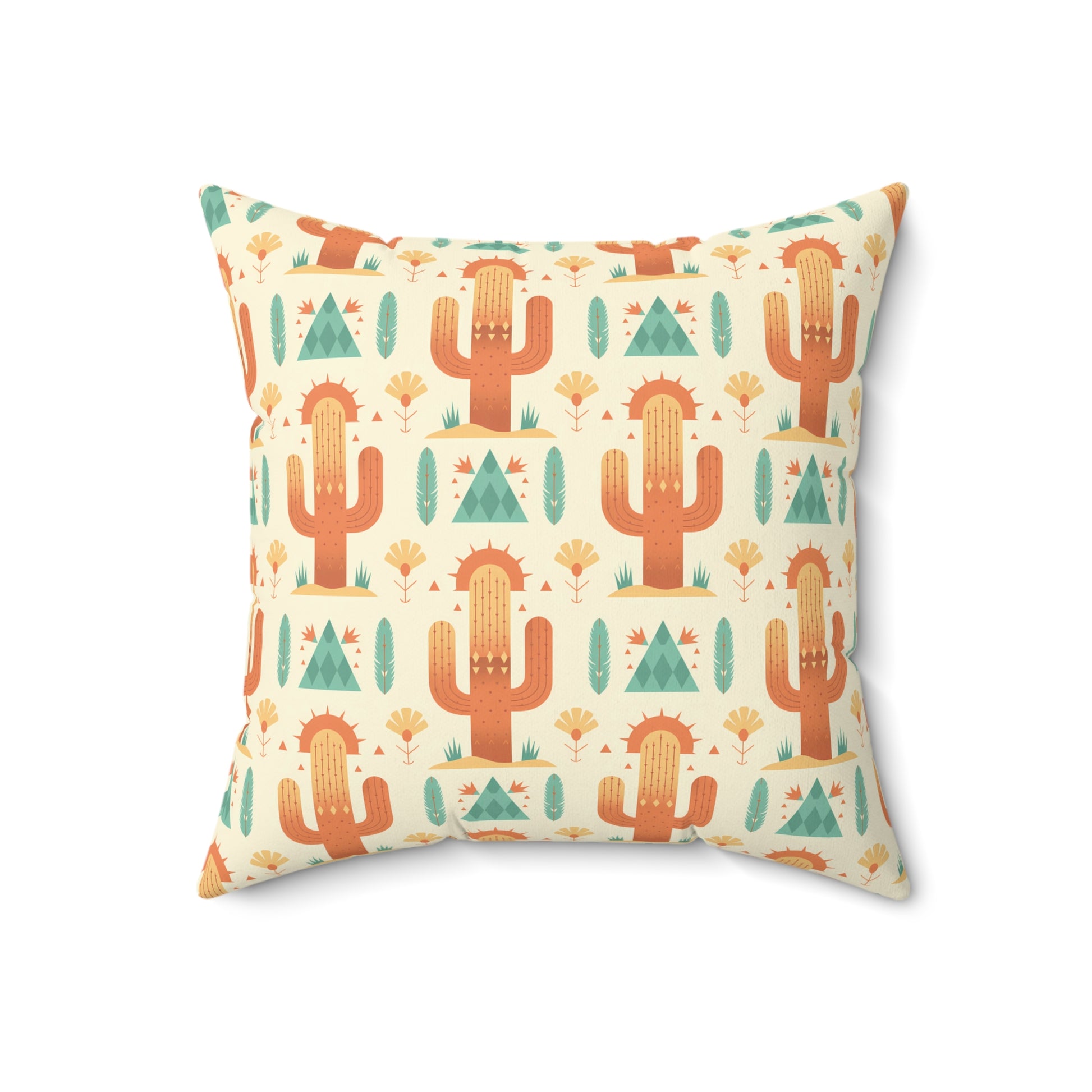 Desert Cactus Throw Pillow, Boho Home Decor, Cozy Living Room Accent, Southwest Style Cushion, Great for Spring & Summer - LOLA VEGAS ART