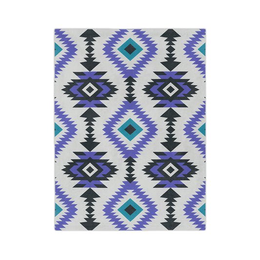 Bohemian Velveteen Microfiber Blanket, Cozy Throw, Soft Bedding, Aztec Pattern, Gift for Home, Modern Decor, Warm Blanket - LOLA VEGAS ART