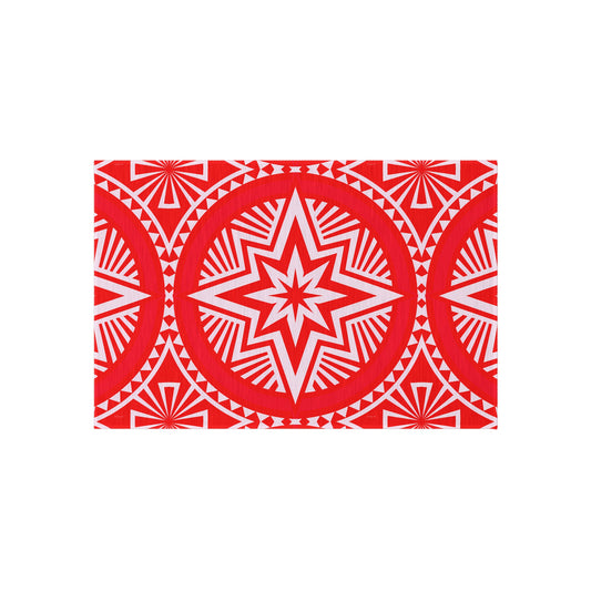 Vibrant Outdoor/Indoor Rug with Star Pattern, Patio Decor, Garden Accent, Boho Outdoor Living, Bright Summer Mat, Stylish Entrance Rug - LOLA VEGAS ART