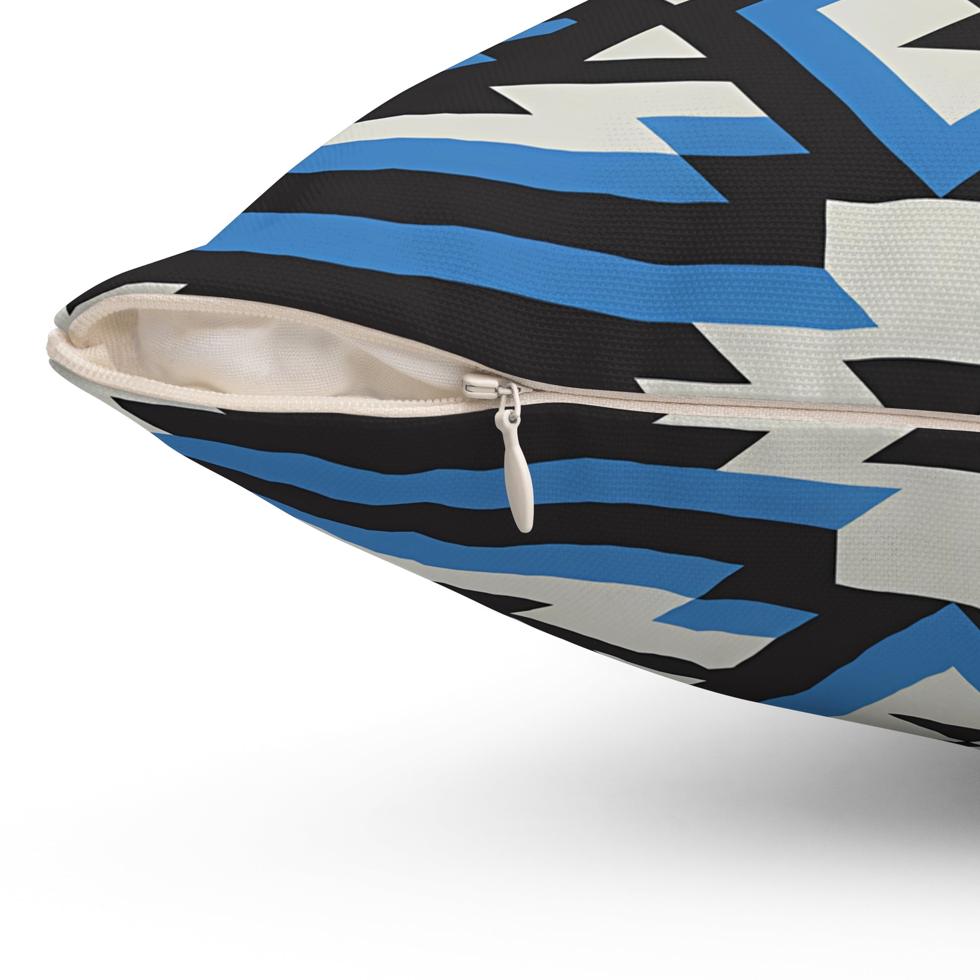 Modern Geometric Throw Pillow, Stylish Home Decor, Boho Cushion, Blue Accent Pillows, Unique Gift for Sofa, Bedroom - LOLA VEGAS ART