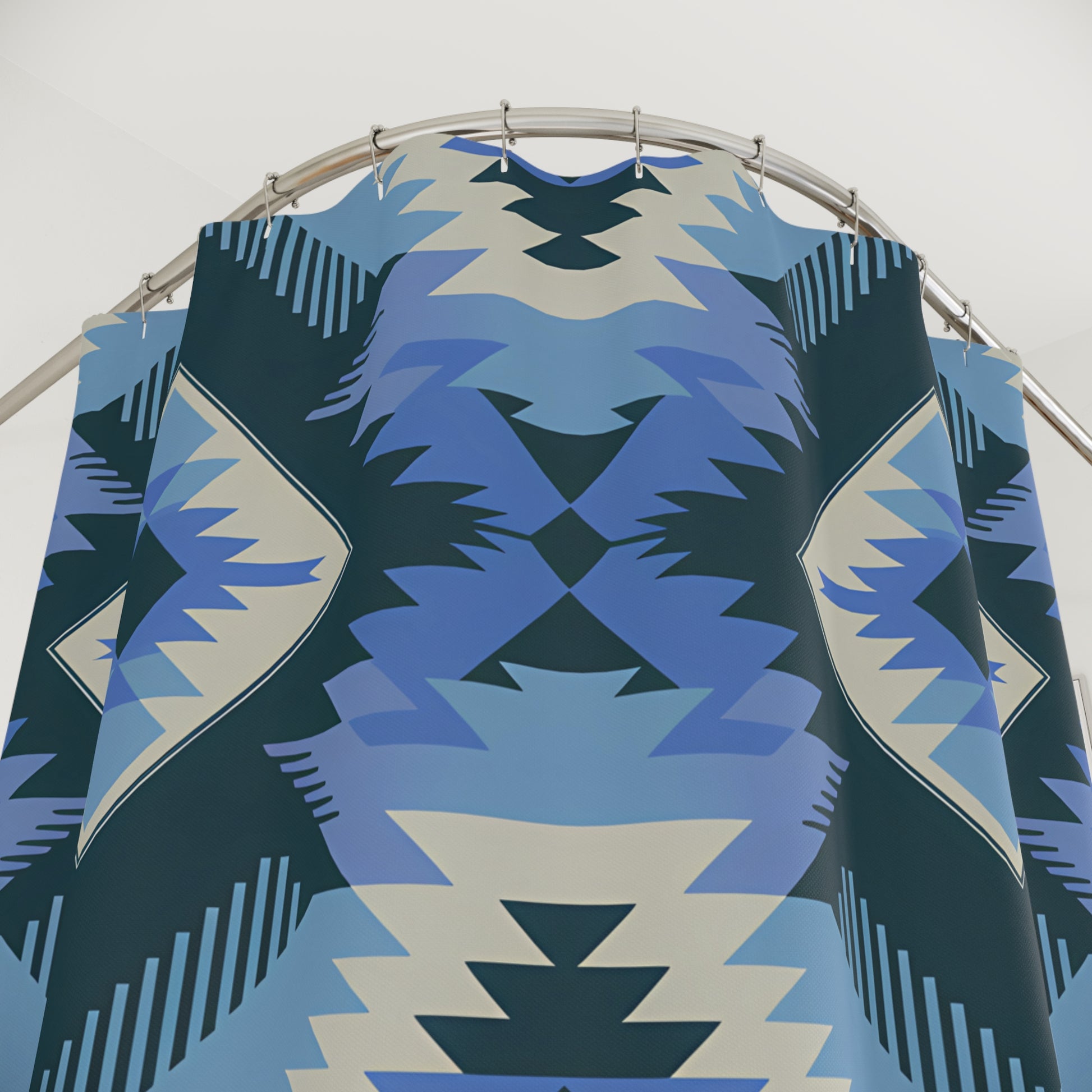 Trendy Geometric Shower Curtain, Bohemian Bathroom Decor, Modern Home Aesthetic, Unique Gift for Housewarming, Summer Vibes - LOLA VEGAS ART