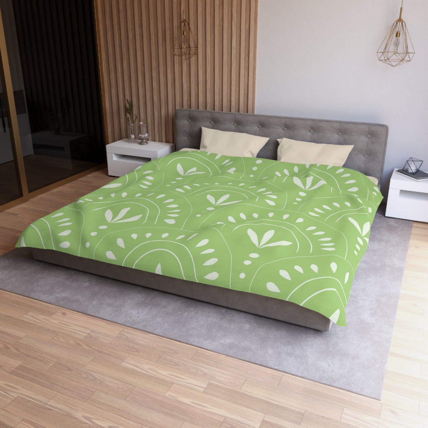 Botanical Pattern Microfiber Duvet Cover Set | Eco-Friendly Bedding for Cozy Bedrooms, Gift for Home Decor Lovers, Spring Refresh - LOLA VEGAS ART