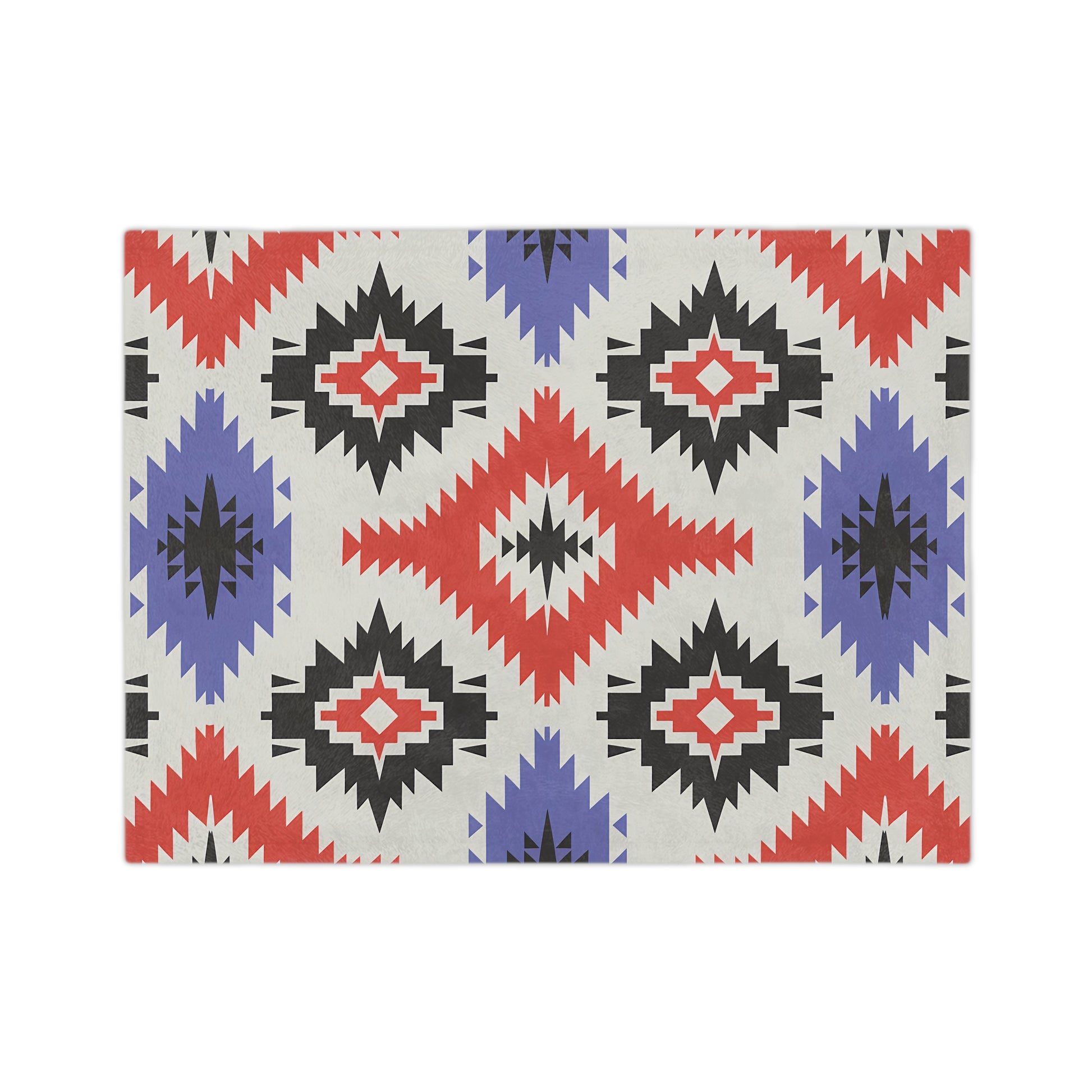 Tribal Pattern Velveteen Microfiber Blanket, Cozy Throw, Home Decor, Gift for Her, Boho Style, Modern Lounge, Southwestern Decor - LOLA VEGAS ART