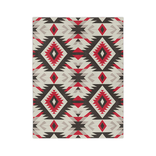 Boho Chic Velveteen Microfiber Blanket, Cozy Tribal Throw Blanket for Home Decor, Warm Gift for Holidays, Camping, Picnics, Home - LOLA VEGAS ART