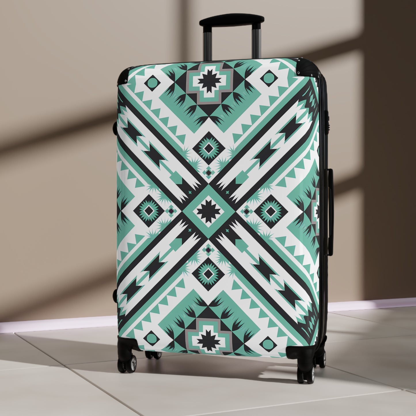 Geometric Travel Suitcase - Stylish Luggage for Adventure Seekers, Unique Patterned Carry-On, Trendy Travel Gear, Vacation Accessory, - LOLA VEGAS ART