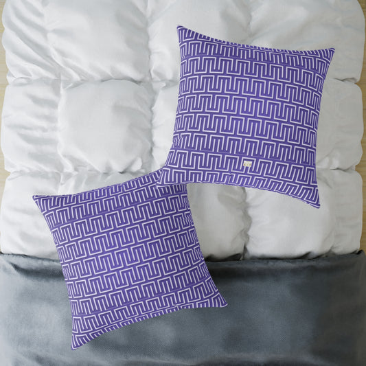 Geometric Maze Pattern Pillow | Purple Greek Key Throw Pillow
