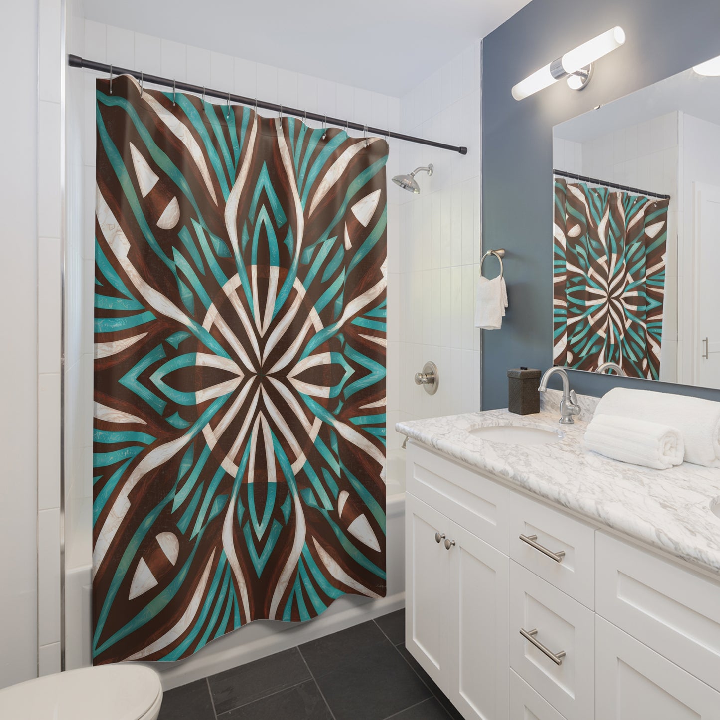 Boho Southwest Shower Curtain Eclectic Home Bathroom Accessory and Decor - LOLA VEGAS ART