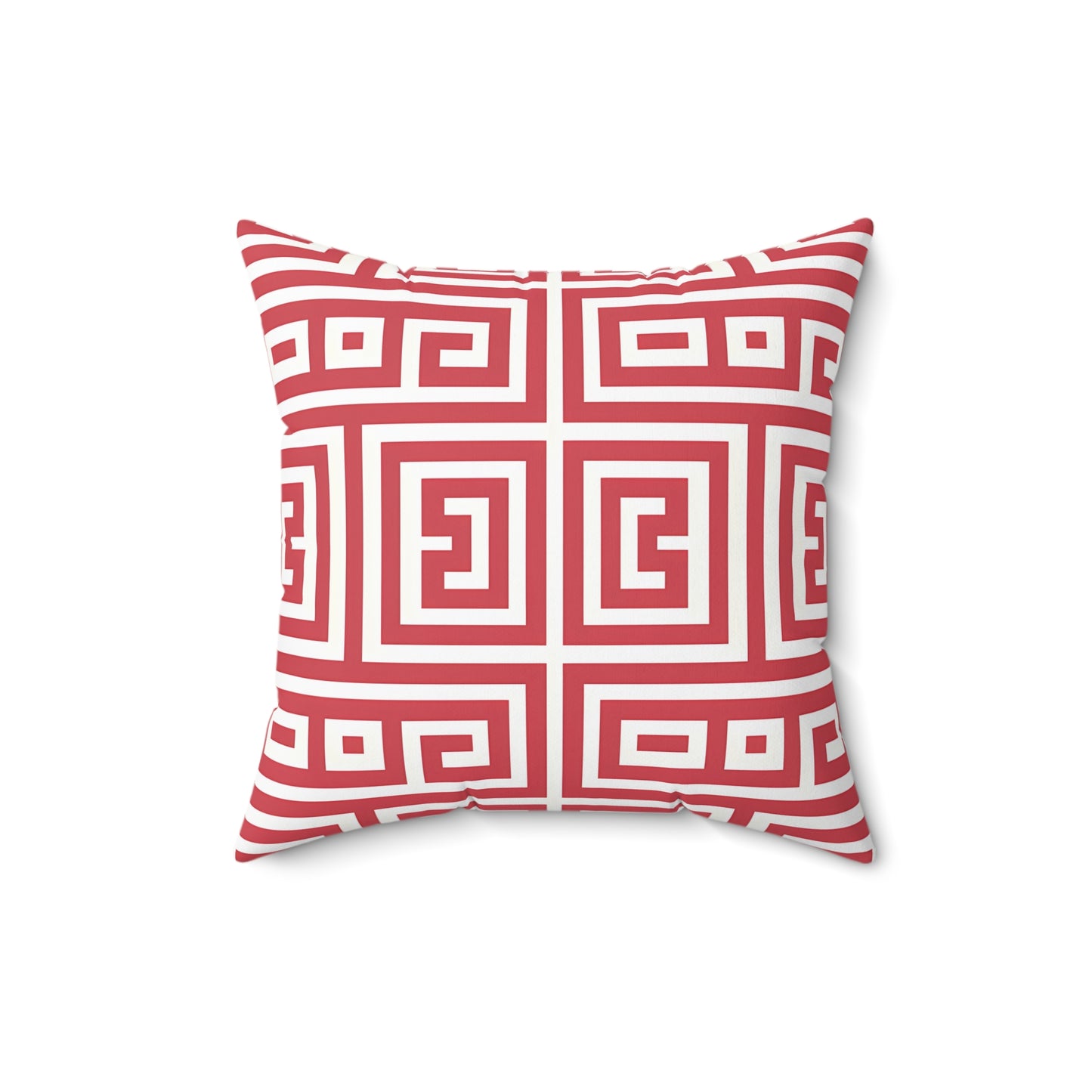 Chic Geometric Throw Pillow | Modern Home Decor Accent, Sofa Pillow, Unique Gift Idea, Red and White Cushion, Interior Design