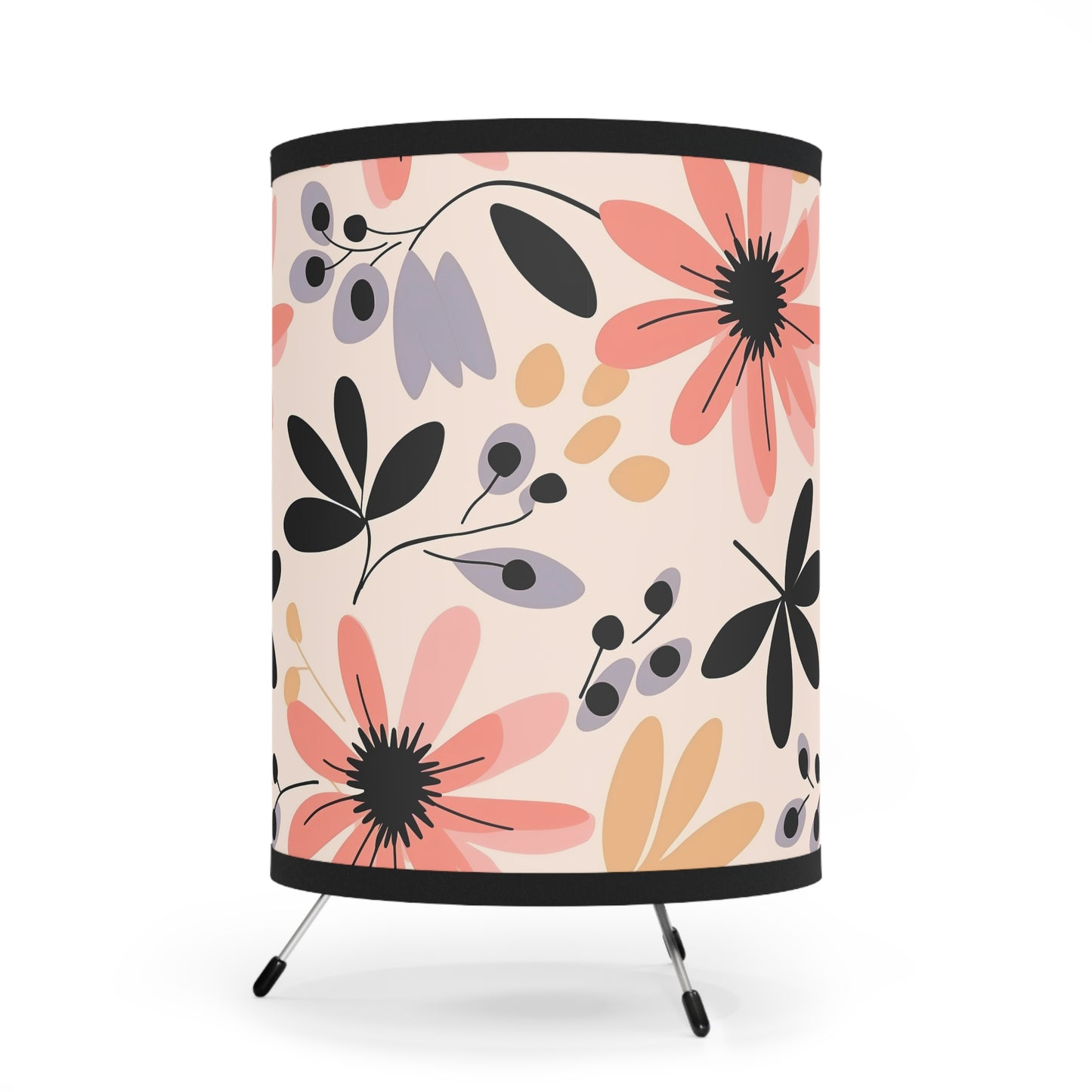 Flower Power Tripod Lamp, Floral Lighting Fixture, Boho Home Decor, Gifts for Plant Lovers, Modern Interior Design