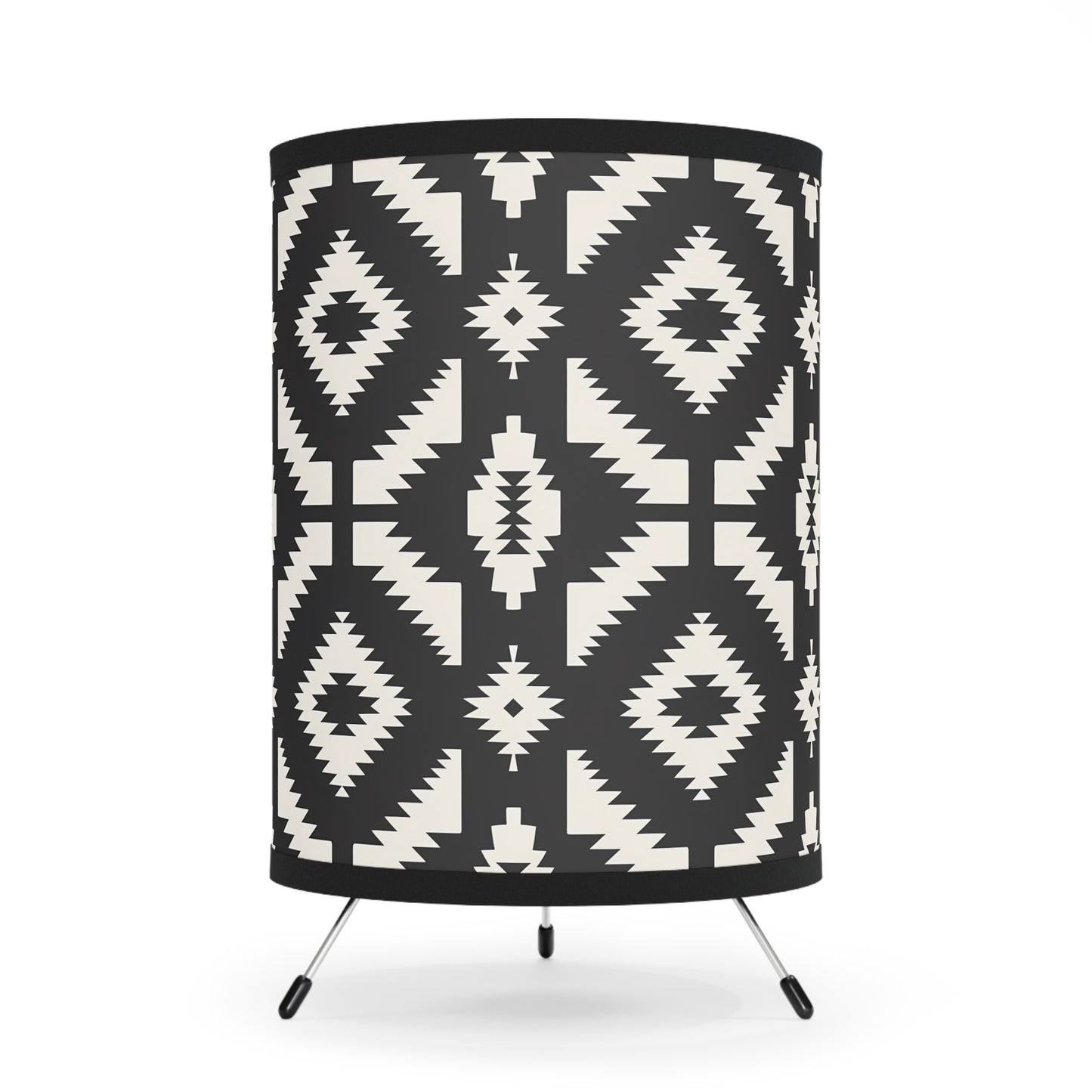 Tribal Print Tripod Lamp - Boho Decor, Artistic Lighting, Home Accent, Modern Design, Cozy Living Space, Stylish Gift Idea - LOLA VEGAS ART