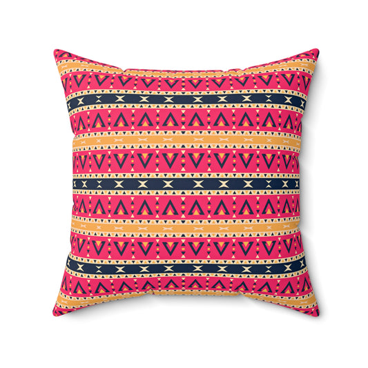 Colorful Geometric Accent Pillow, Bohemian Home Decor, Cozy Throw Cushion, Vibrant Square Pillow, Gift for Home Lovers, Living Room Accent - LOLA VEGAS ART