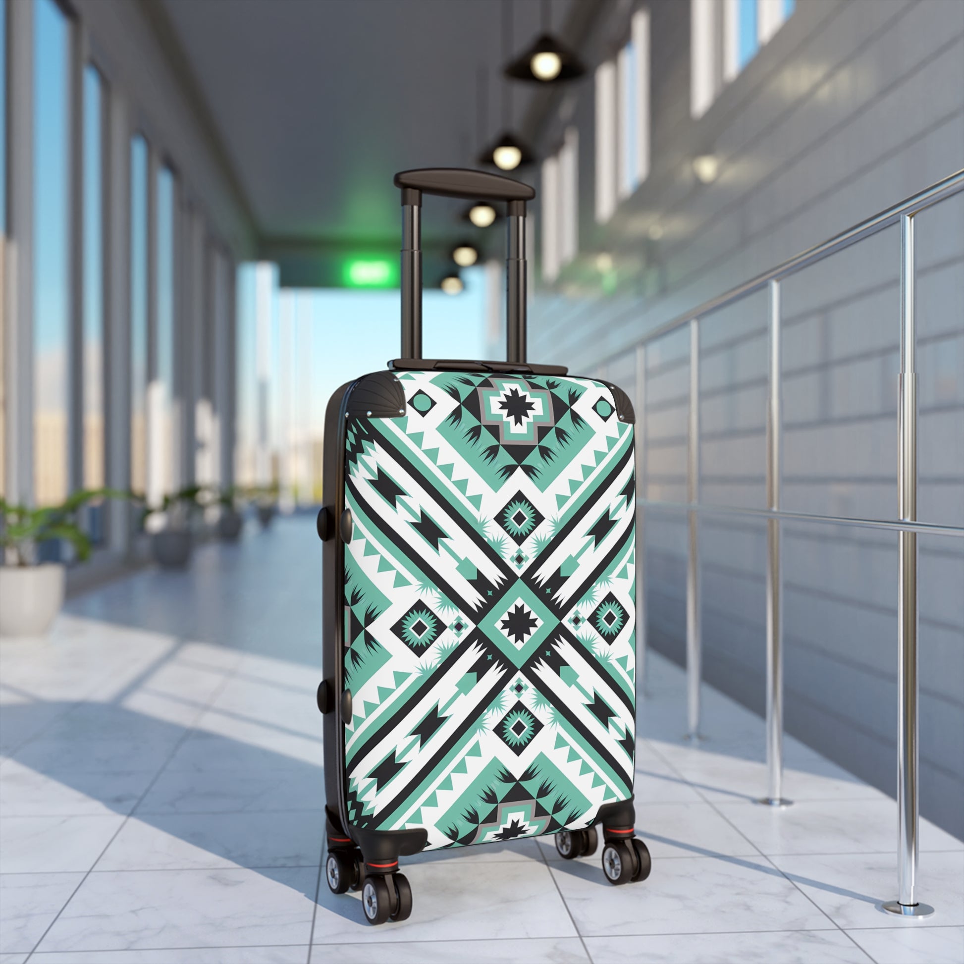 Geometric Travel Suitcase - Stylish Luggage for Adventure Seekers, Unique Patterned Carry-On, Trendy Travel Gear, Vacation Accessory, - LOLA VEGAS ART