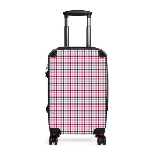 Chic Traveling Suitcase, Stylish Luggage for Women, Checked Pattern Carry-On, Travel Accessory, Airport Essentials - LOLA VEGAS ART