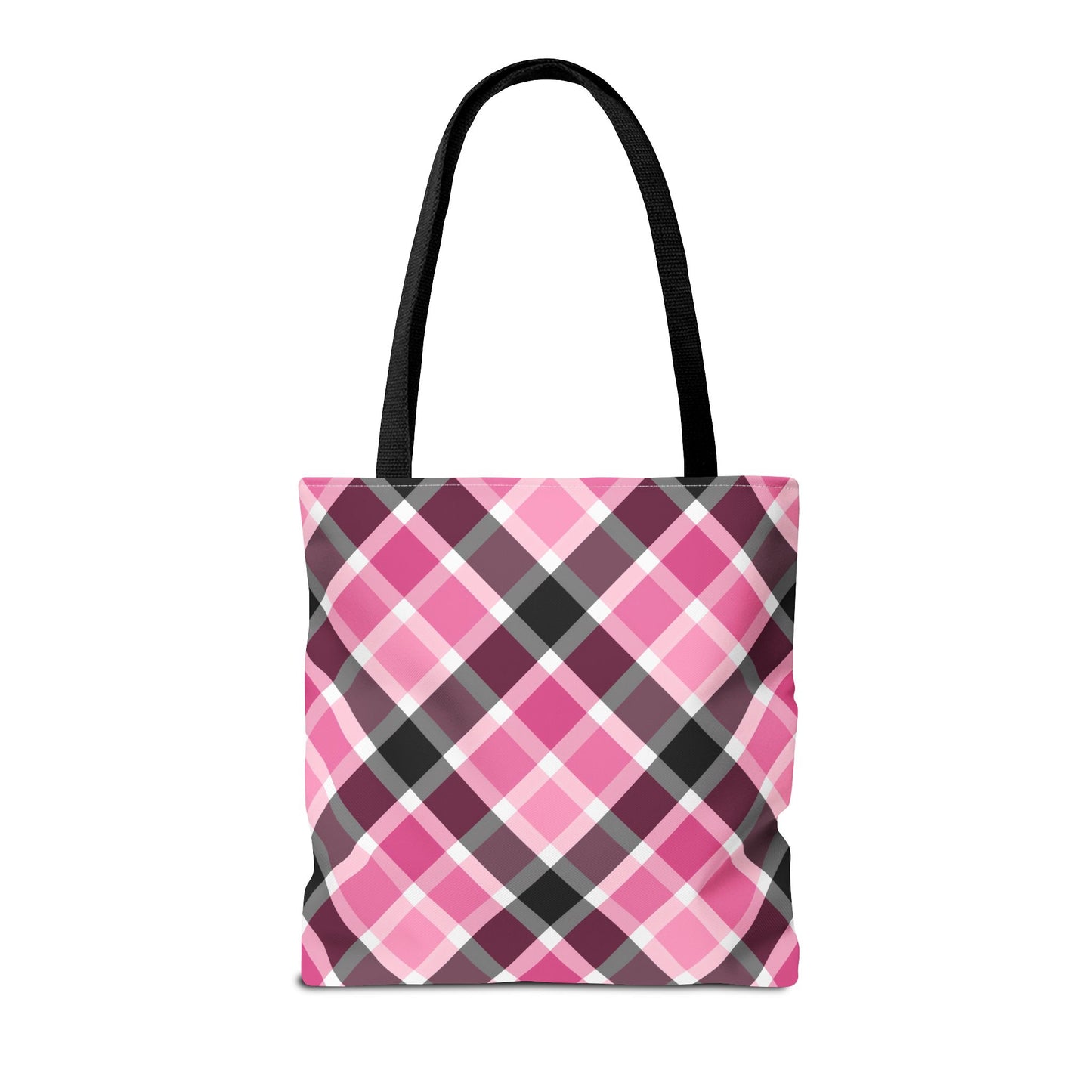 Chic Pink Plaid Tote Bag, Fashionable Shopping Bag, Stylish Everyday Tote, Eco-Friendly Bag, Trendy Accessory for All Occasions