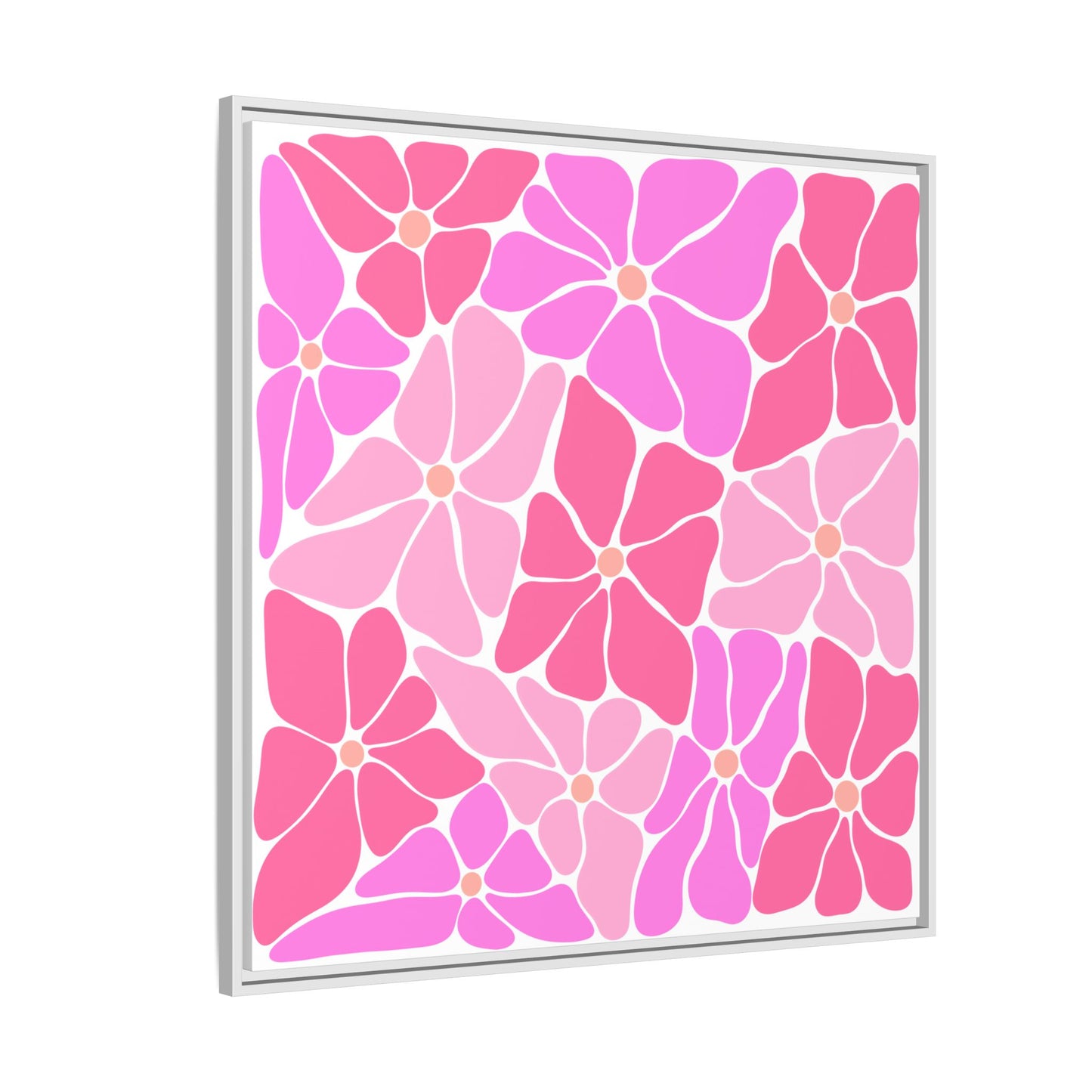 Pink Floral Wall Art, Framed Canvas Decor for Home, Vibrant Flower Print, Ideal Gift for Mother's Day, Spring Decor - LOLA VEGAS ART