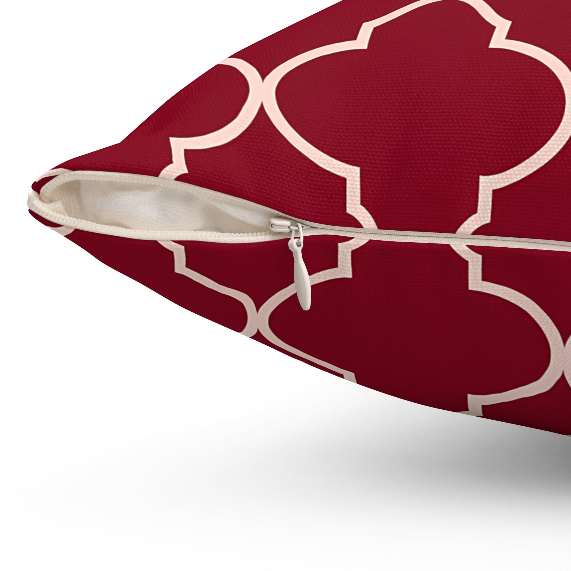 Elegant Geometric Pattern Pillow, Cozy Home Decor, Red Accent Cushion, Modern Living Room Accessory, Gift for Housewarming, Christmas - LOLA VEGAS ART