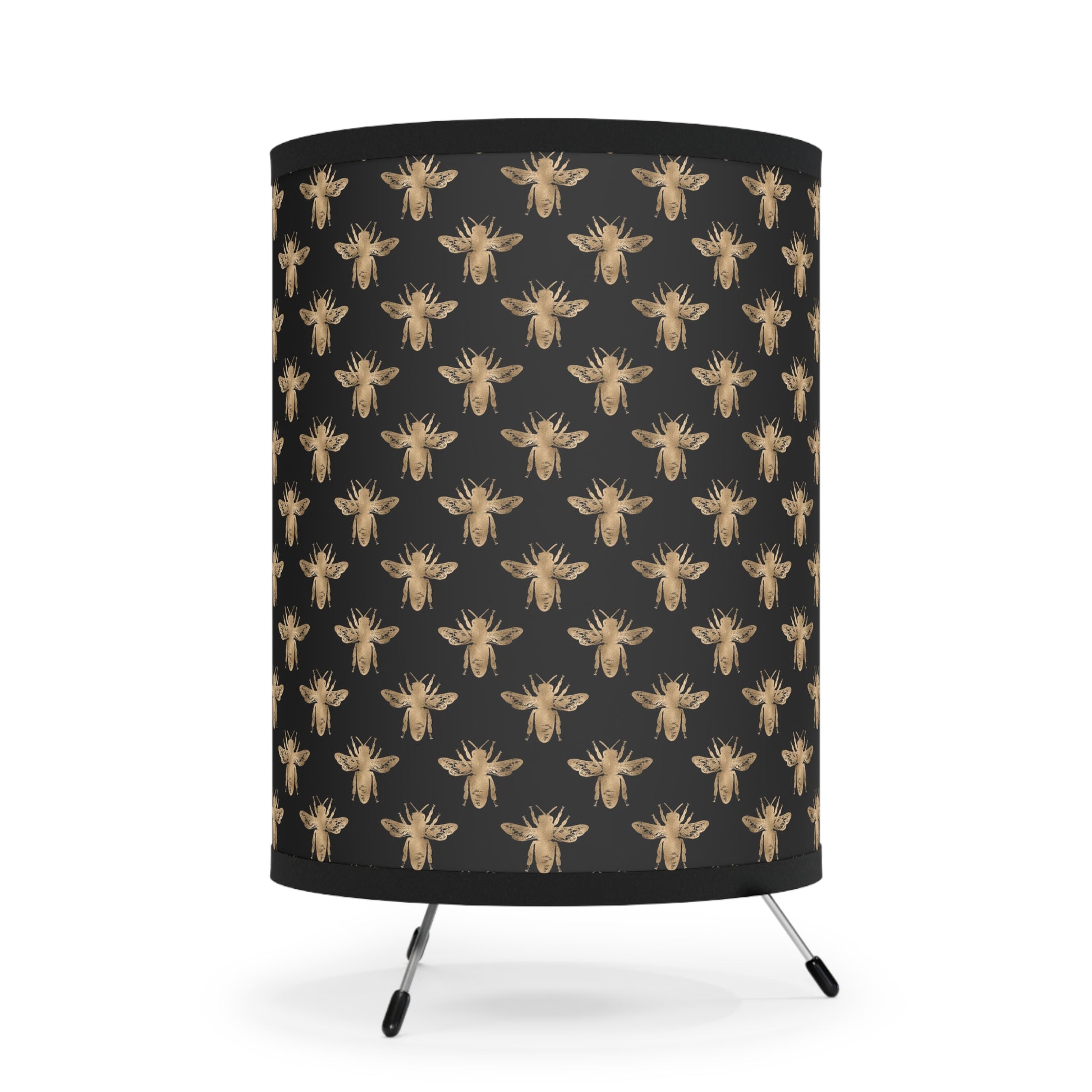 Bee Pattern Tripod Lamp - Unique Home Decor, Stylish Lighting, Insect Lover Gift, Modern Design, Interior Accents, Cozy Atmosphere - LOLA VEGAS ART