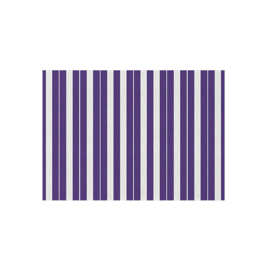 Purple White Stripe Outdoor/Indoor Rug | Patio Mat, Weather-Resistant Striped Doormat