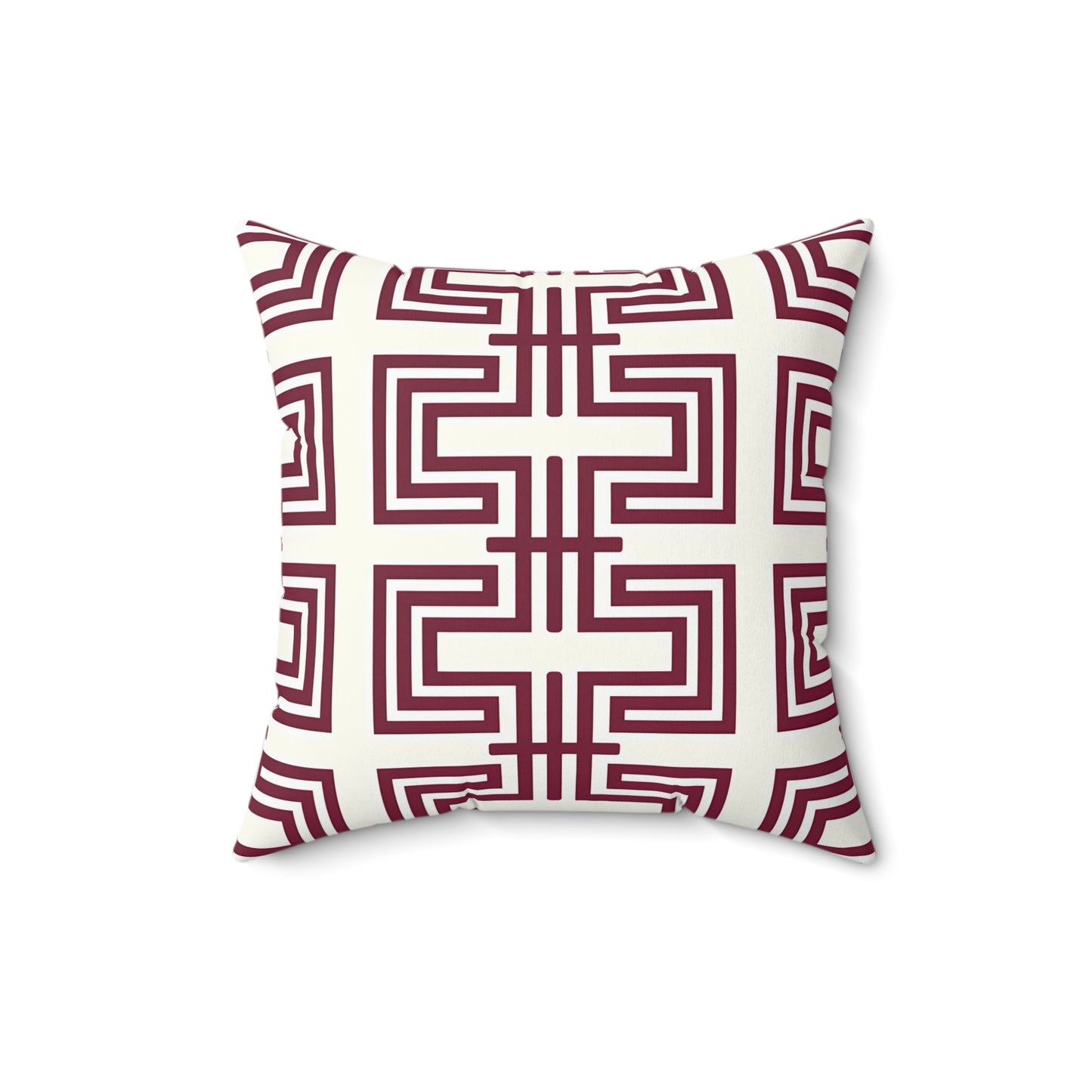 Burgundy Geometric Pattern Throw Pillow | Modern Home Decor, Stylish Cushion, Gift Idea, Cozy Accent, Decorative Accent Pillow