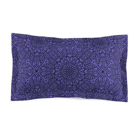 Purple and Black Bohemian Microfiber Pillow Sham, Cozy Bedroom Decor, Flower Mandala Pattern, Gift for Her, Relaxation & Self-Care - LOLA VEGAS ART