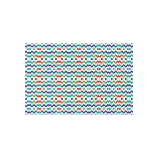 Chevron Zigzag Pattern Outdoor/Indoor Rug | Colorful Geometric Patio Mat