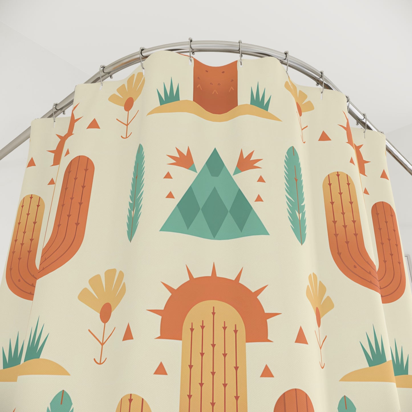 Boho Cactus Shower Curtain, Southwest Style Bathroom Decor, Nature Inspired Home Accessory, Ideal for Modern Farmhouse, Gift Idea - LOLA VEGAS ART