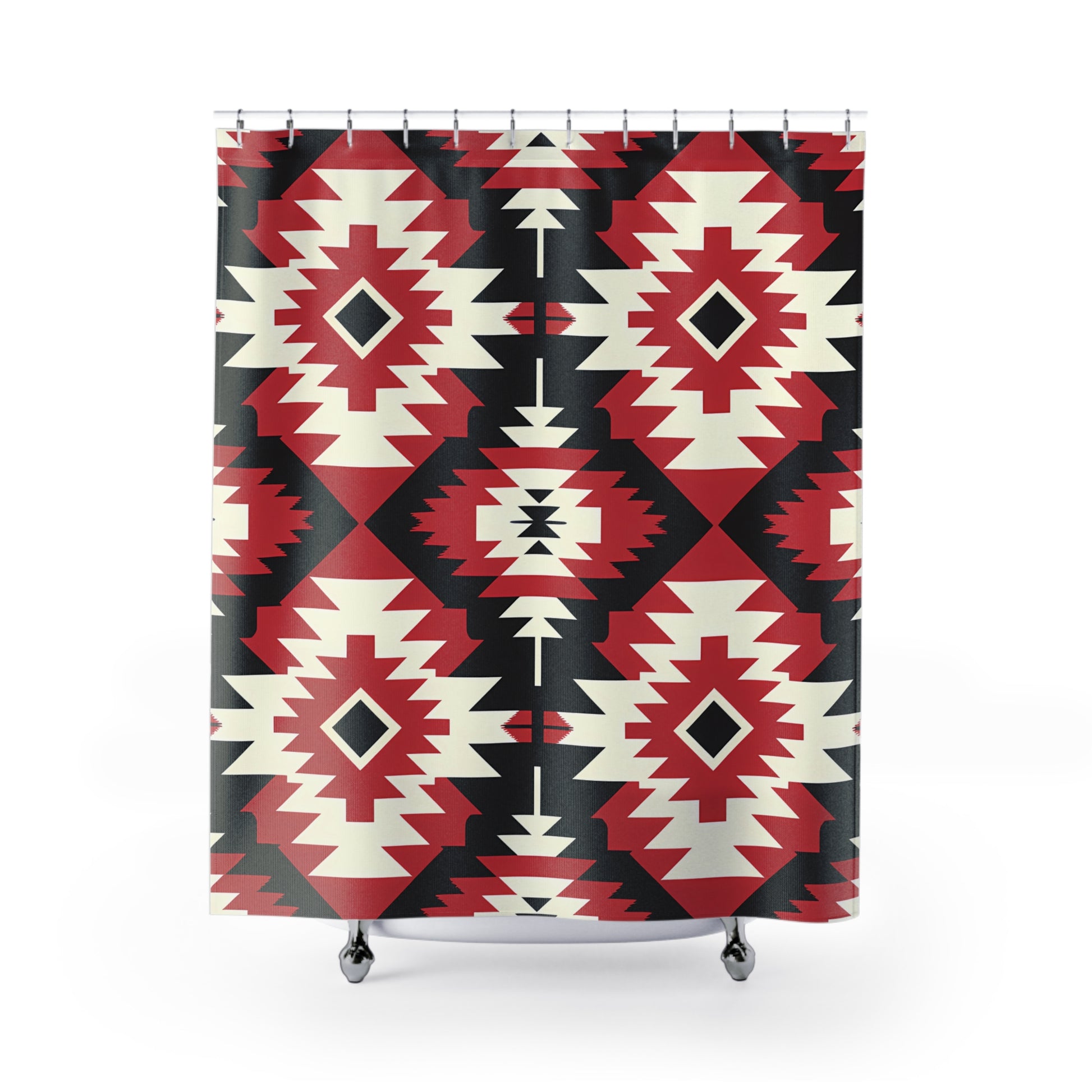 Bohemian Shower Curtain, Vibrant Tribal Bathroom Decor, Southwestern Home Accent, Gift for Housewarming, Modern Bathroom Style - LOLA VEGAS ART