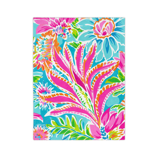 Vibrant Floral Microfiber Blanket - Cozy Comfort for Home, Boho Decor, Gift for Her, Beach Blanket, Colorful Throw - LOLA VEGAS ART