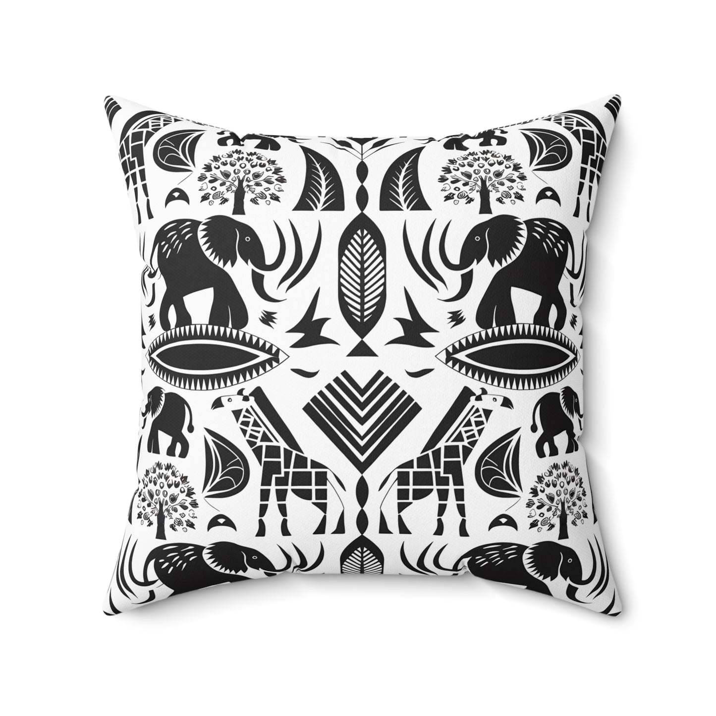 Safari Animal Print Pillow, Decorative Throw Pillow, Africa Inspired Home Decor, Animal Lovers Gift, Jungle Vibes Cushion, Black and White - LOLA VEGAS ART