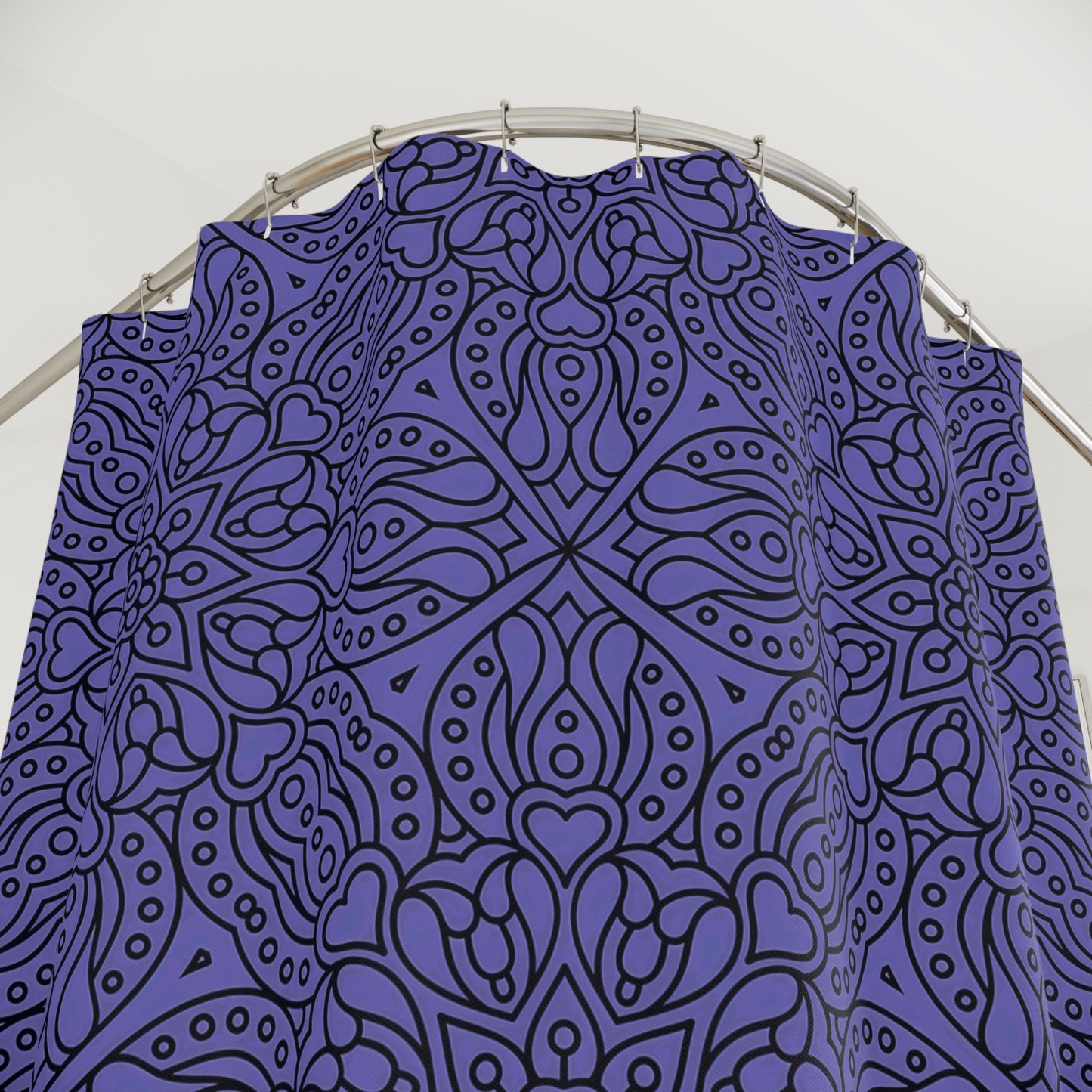 Boho Patterned Shower Curtain, Elegant Bathroom Decor, Mandala Design, Home Spa Vibe, Gift for Yoga Lovers, Unique Home Accessories - LOLA VEGAS ART