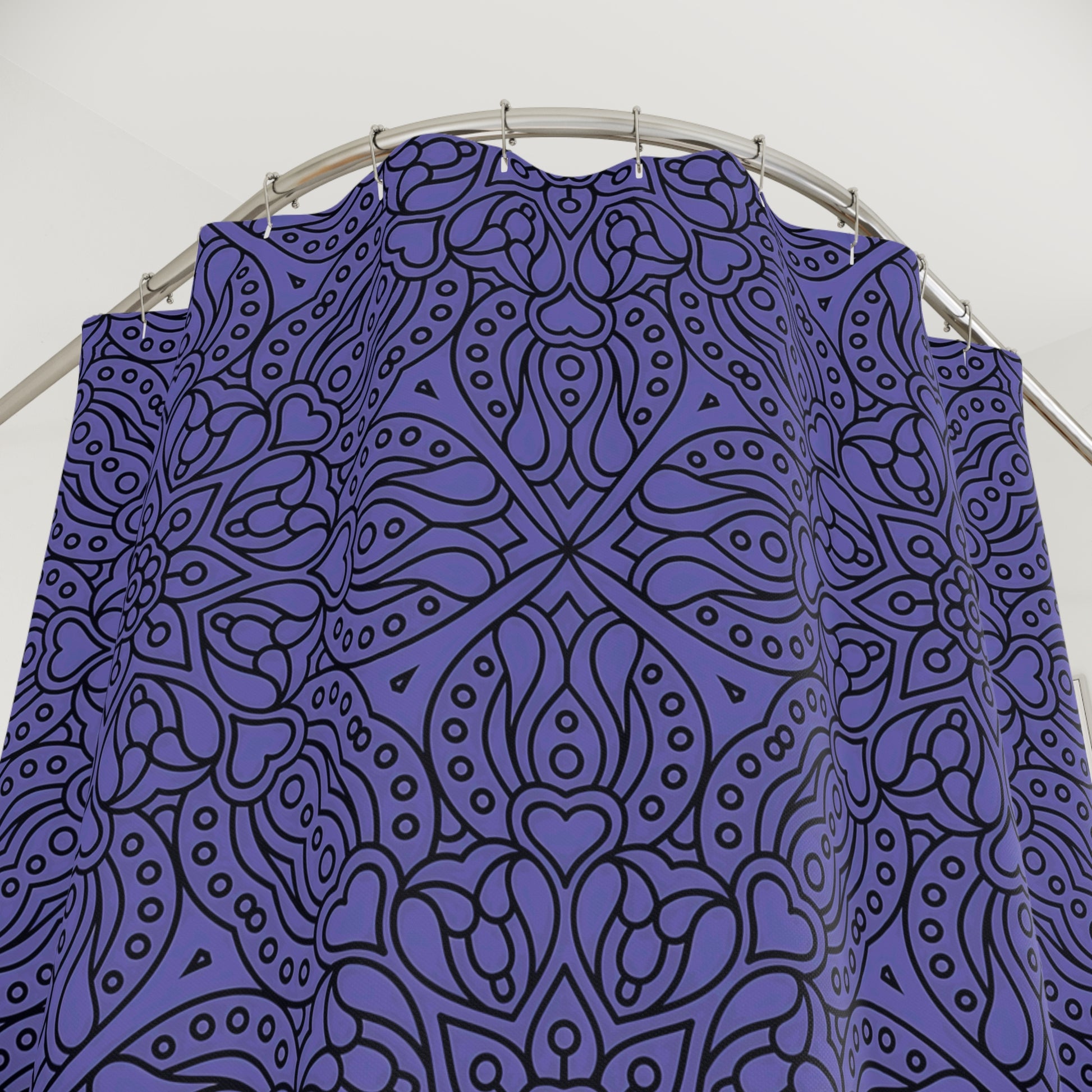 Boho Patterned Shower Curtain, Elegant Bathroom Decor, Mandala Design, Home Spa Vibe, Gift for Yoga Lovers, Unique Home Accessories - LOLA VEGAS ART