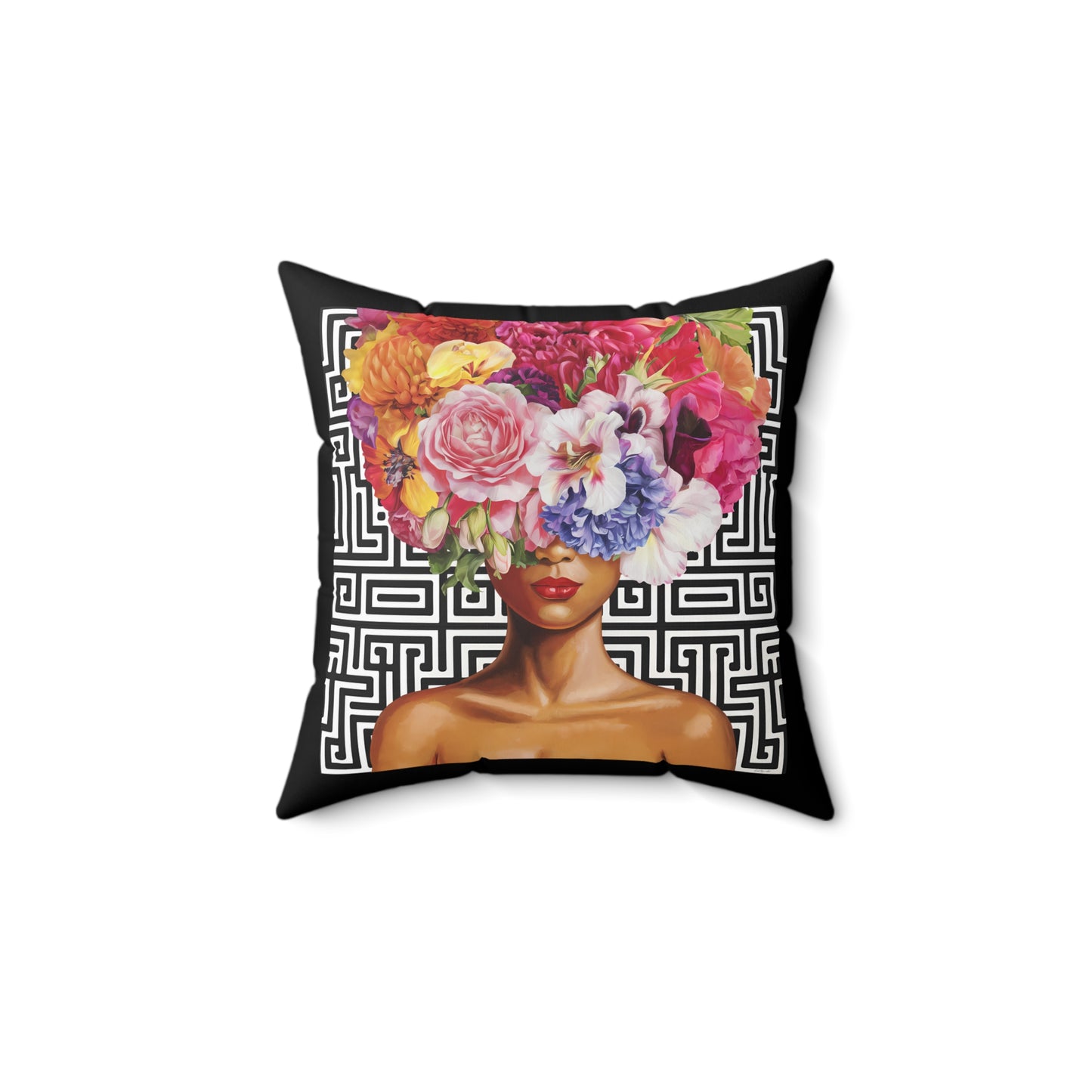 Floral Beauty Square Pillow, Decorative Pillow, Home Decor Accent, Gift for Her, Floral Art, Living Room Cushion, Boho Pillow - LOLA VEGAS ART