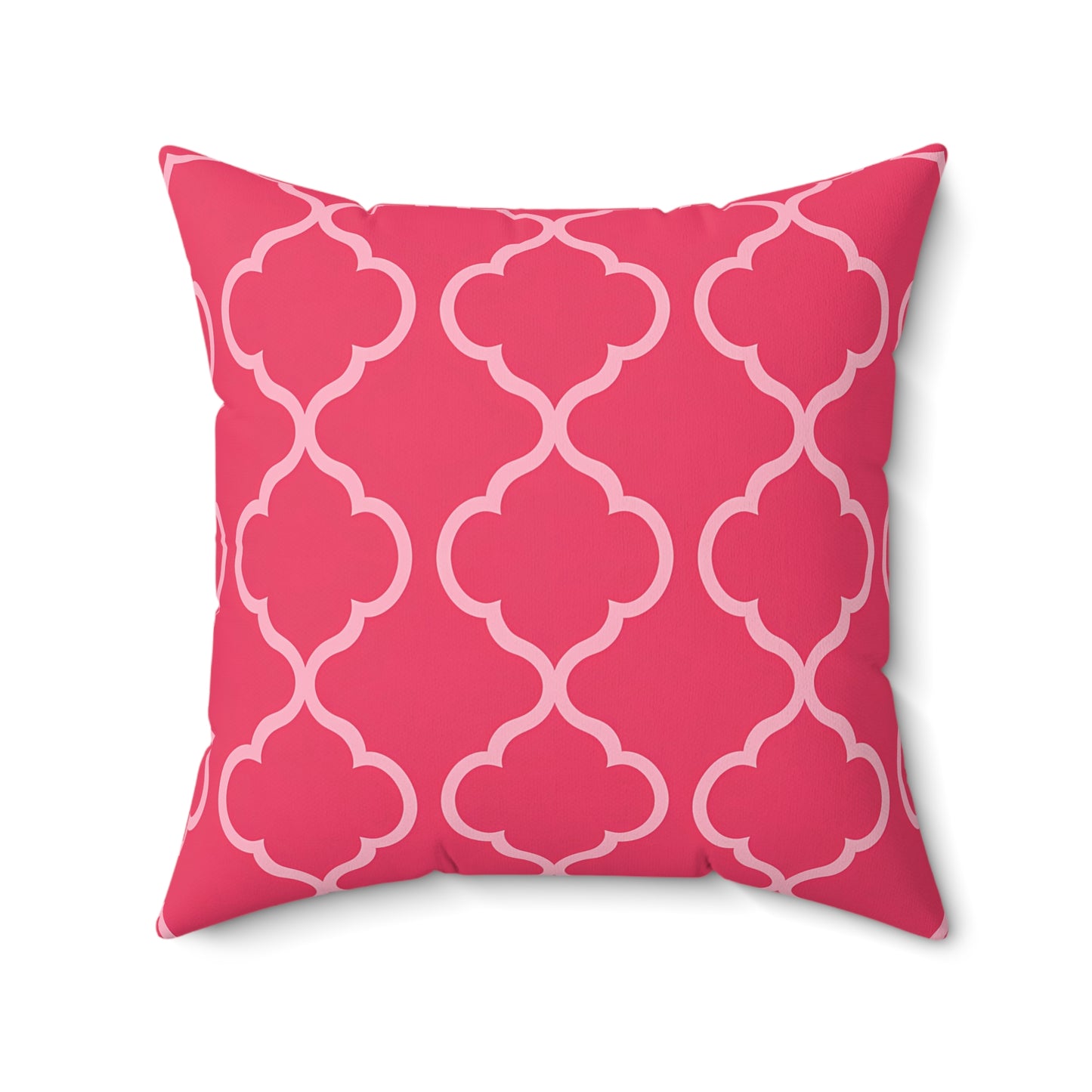 Chic Pink Patterned Pillow - Modern Home Decor, Throw Cushion, Decorative Pillow, Sofa Accent, Gift for Her, Moroccan Quatrefoil - LOLA VEGAS ART